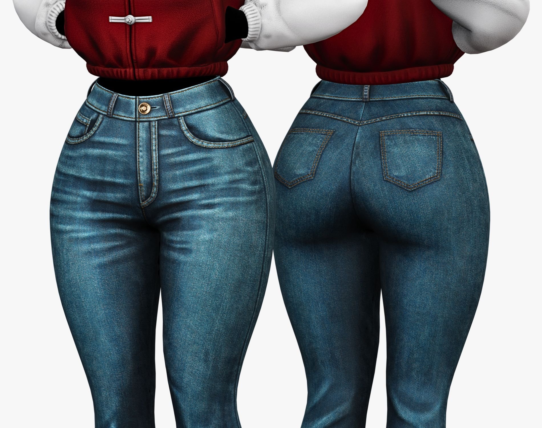 Women's Flare Jeans Pants | WOLVES STUDIO