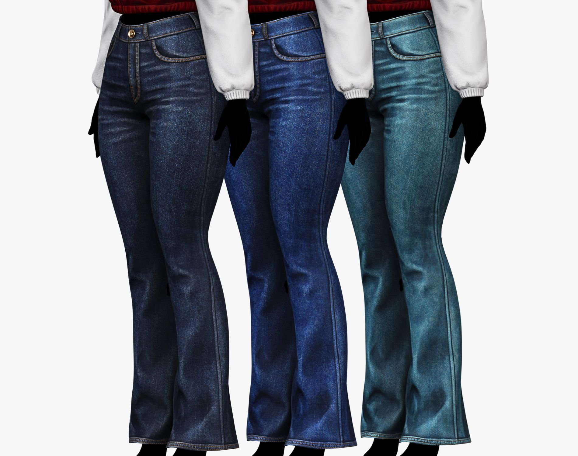 Women's Flare Jeans Pants | WOLVES STUDIO