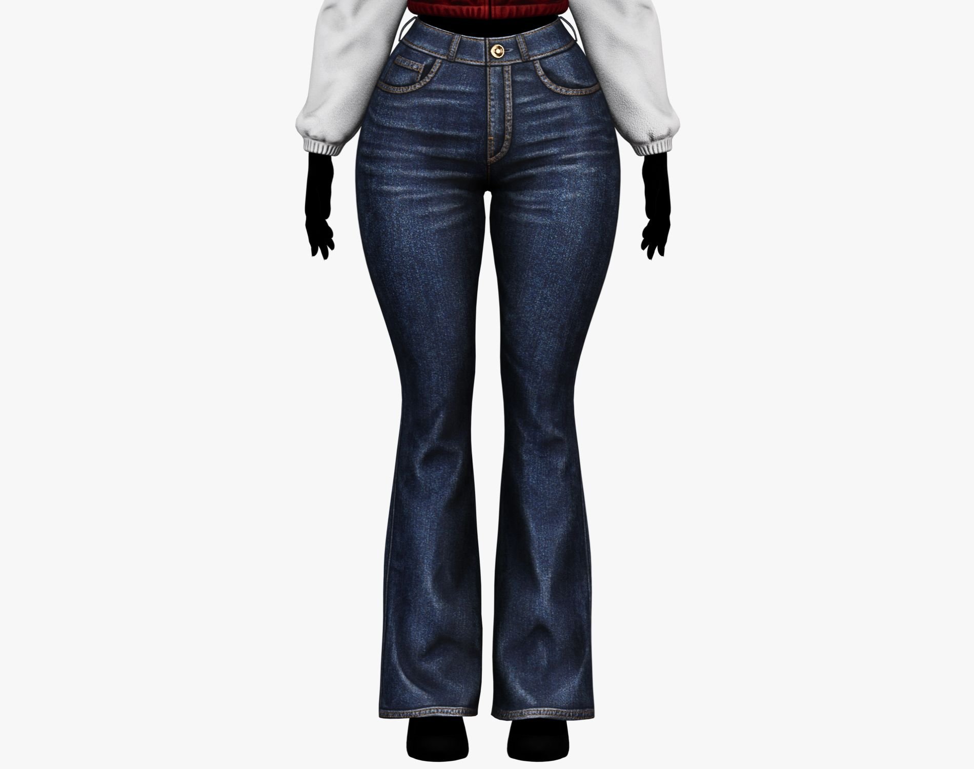 Women's Flare Jeans Pants | WOLVES STUDIO