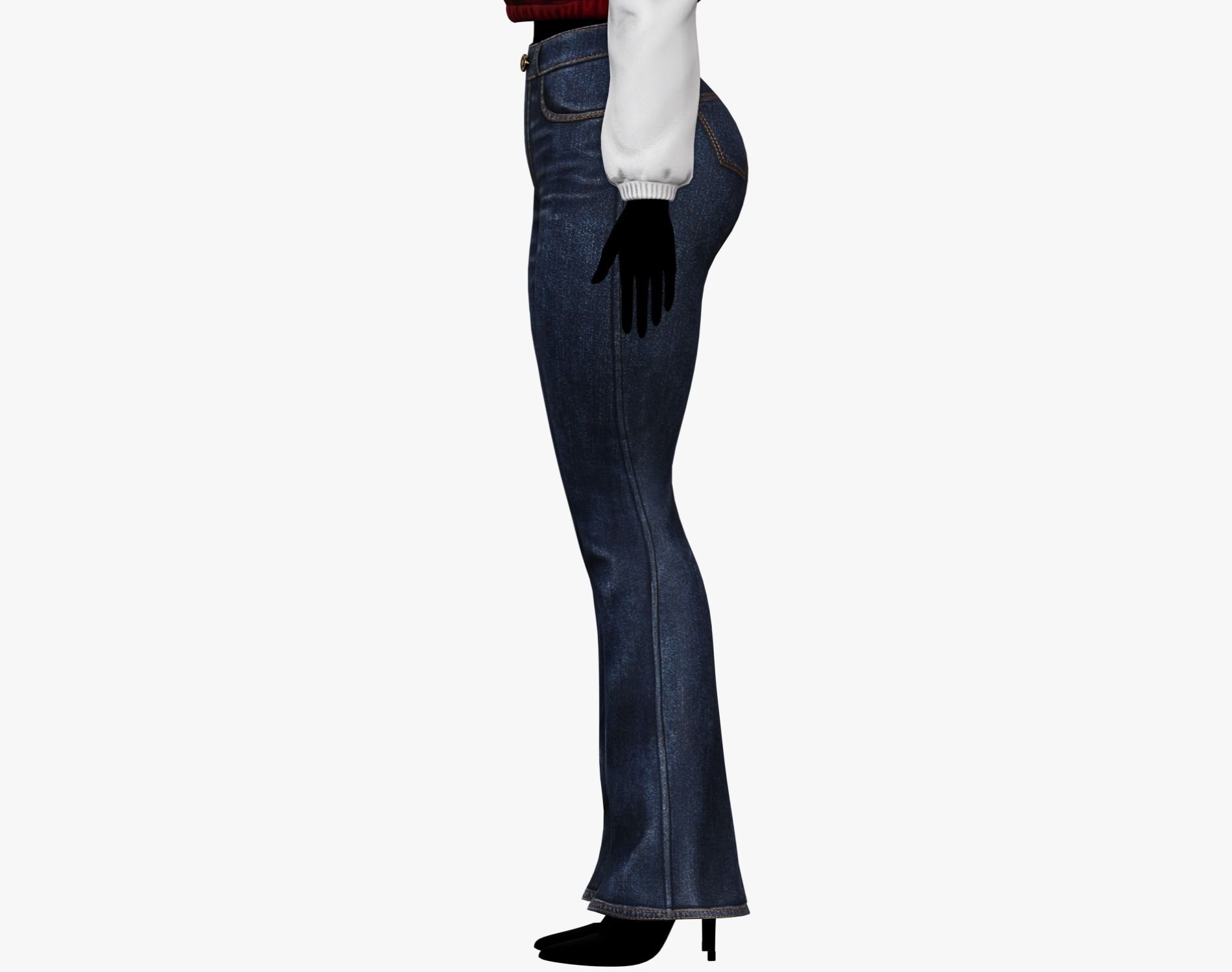 Women's Flare Jeans Pants | WOLVES STUDIO