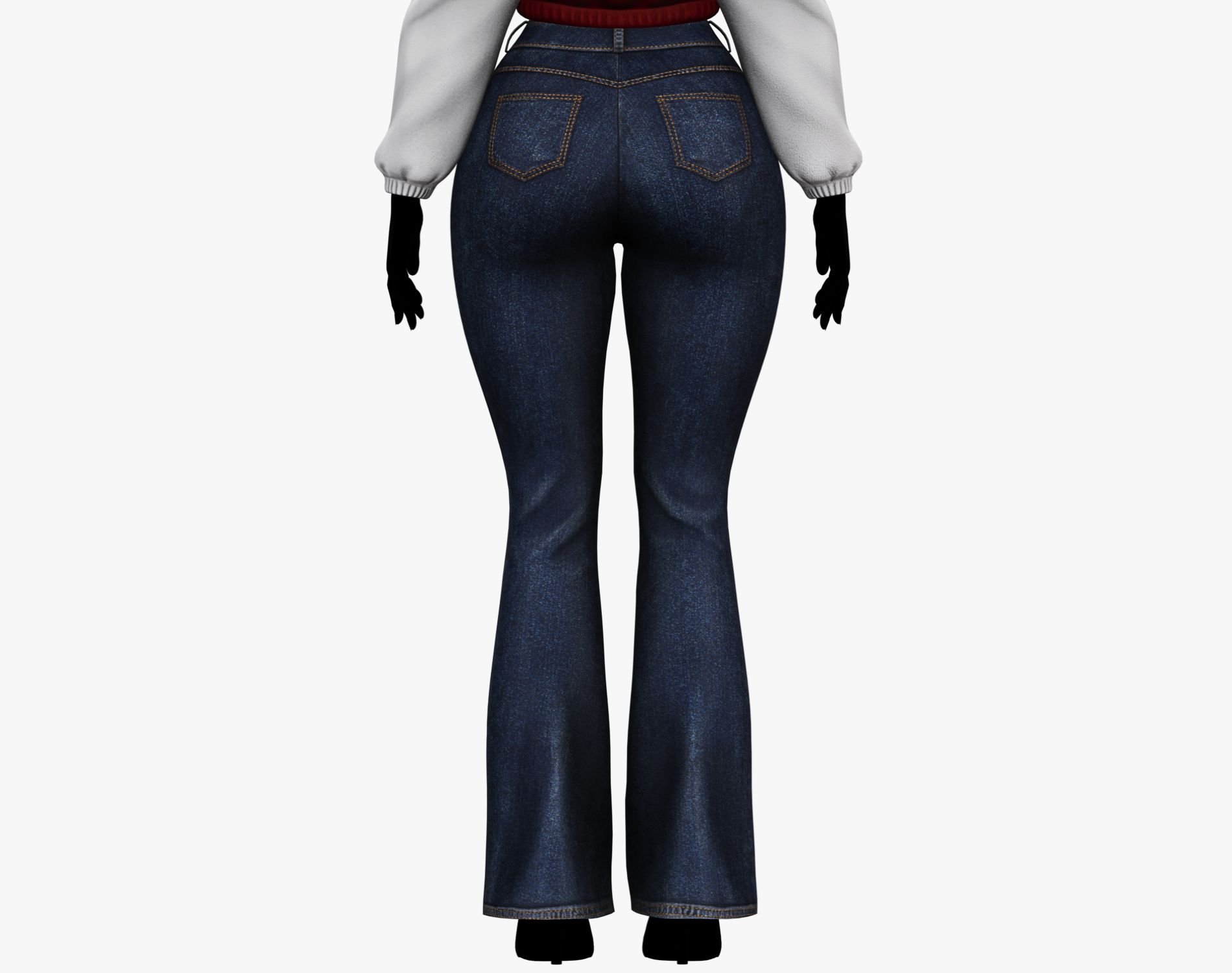 Women's Flare Jeans Pants | WOLVES STUDIO