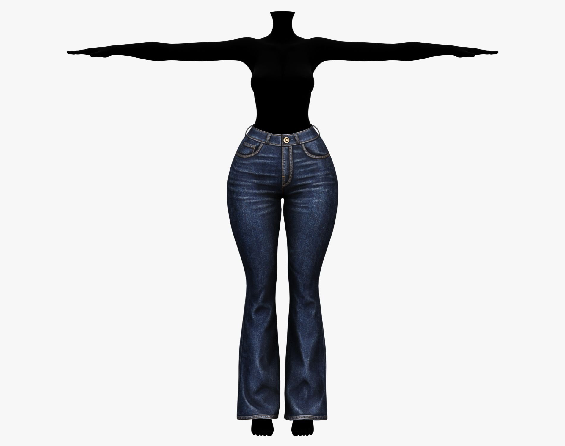 Women's Flare Jeans Pants | WOLVES STUDIO