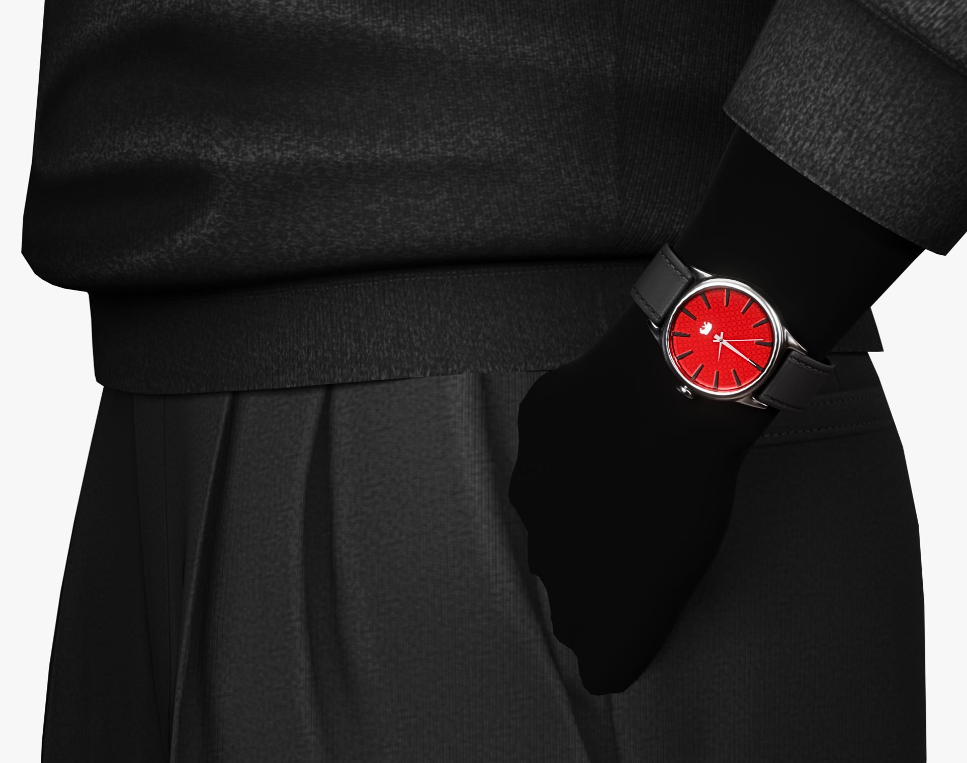 Mafia Driver Set - Fingerless Leather Gloves + Classic Analog Watch