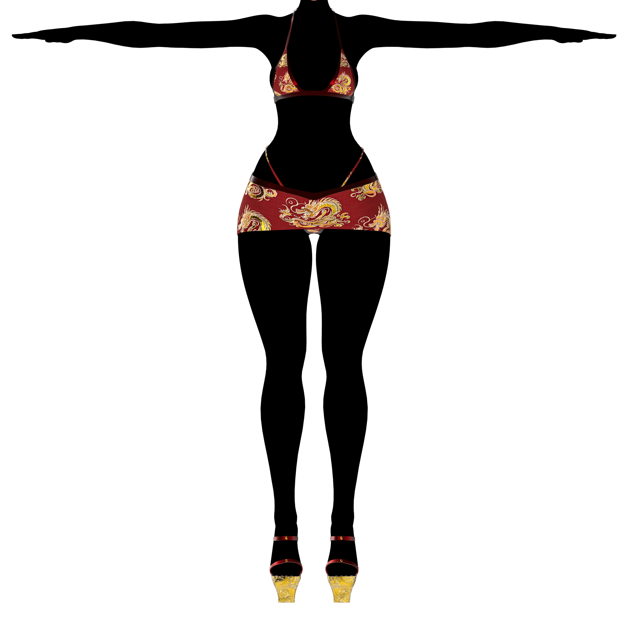 SCRUNCH BUTT BIKINI WITH OKOBO HEELS