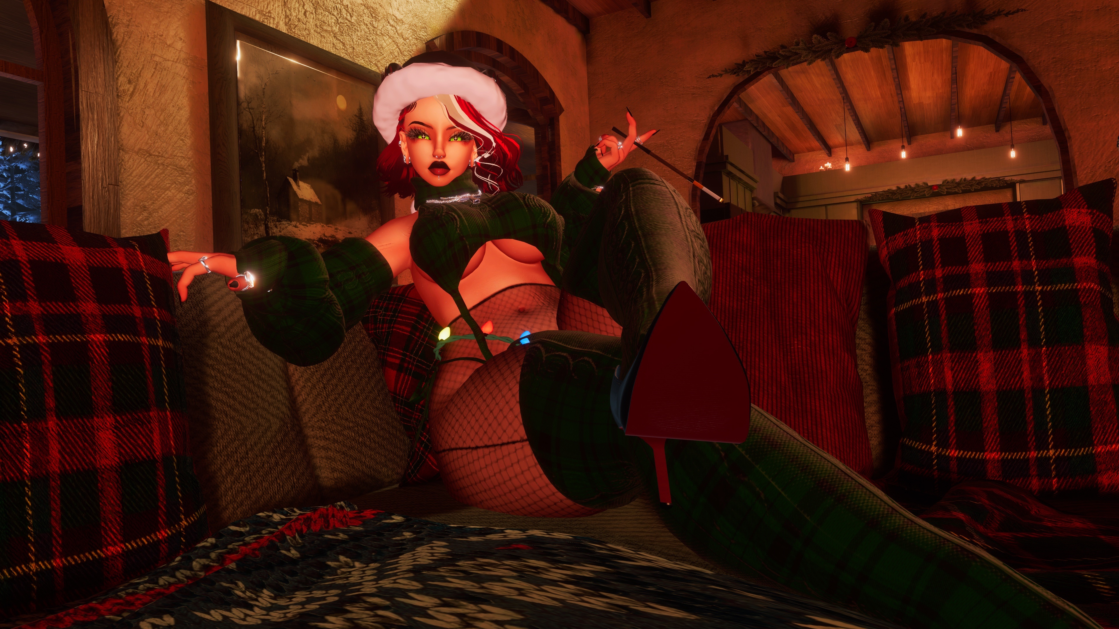 Pamela, The Christmas Cougar (Gogo, SPS, Particles)