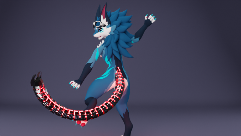 Universal Cyberpunk Robotic Tail – VRChat Avatar Accessory