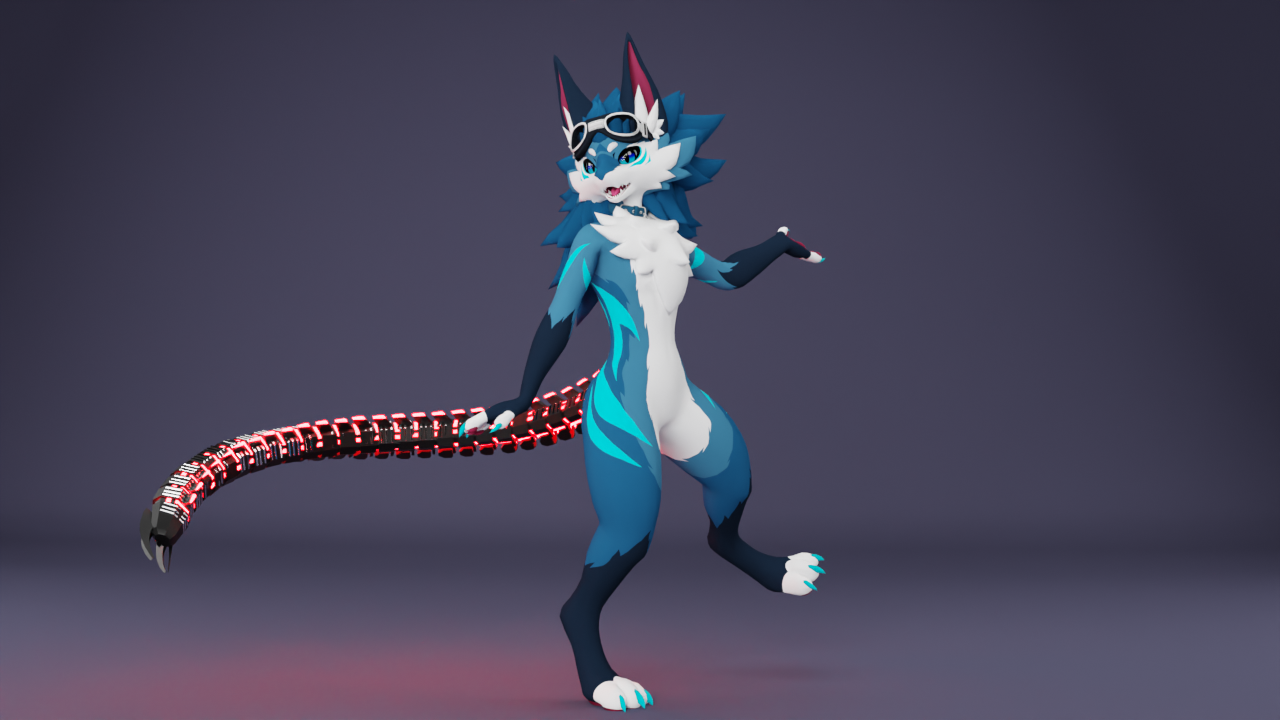 Universal Cyberpunk Robotic Tail – VRChat Avatar Accessory