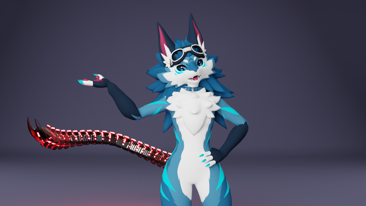 Universal Cyberpunk Robotic Tail – VRChat Avatar Accessory