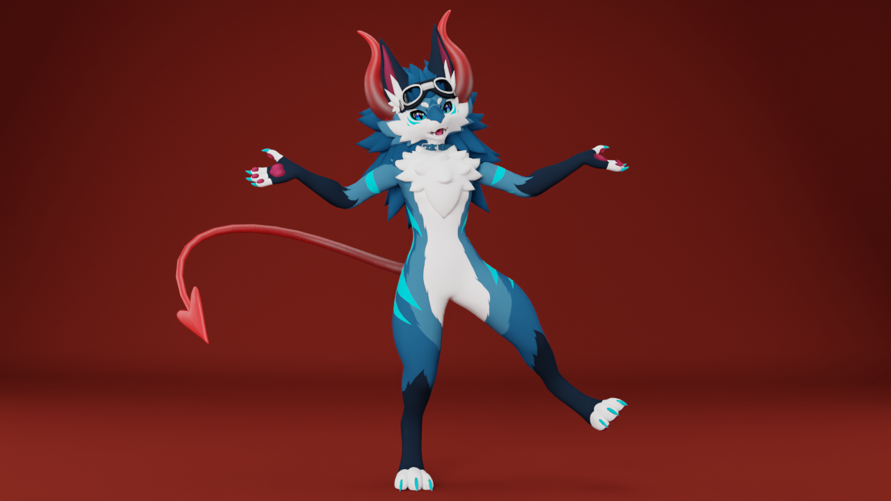 Universal Demon Horns & Tail Pack – VRChat Avatar Accessory