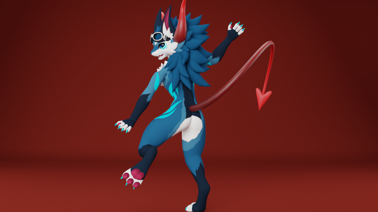 Universal Demon Horns & Tail Pack – VRChat Avatar Accessory
