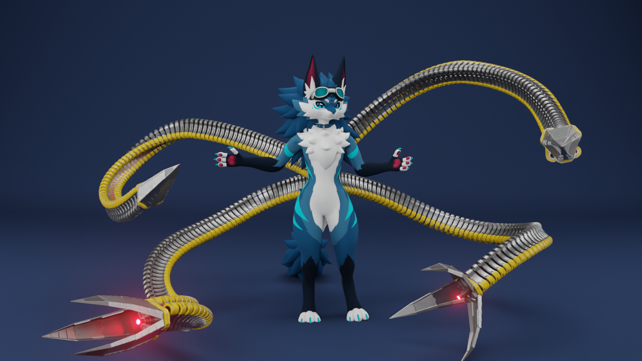 Cyber Robotic Arms | Universal VRChat Accessory (Animated)