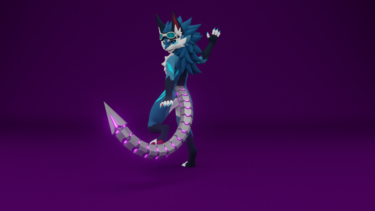 Cyberpunk Robotic Tail 2.0 | Universal VRChat Accessory