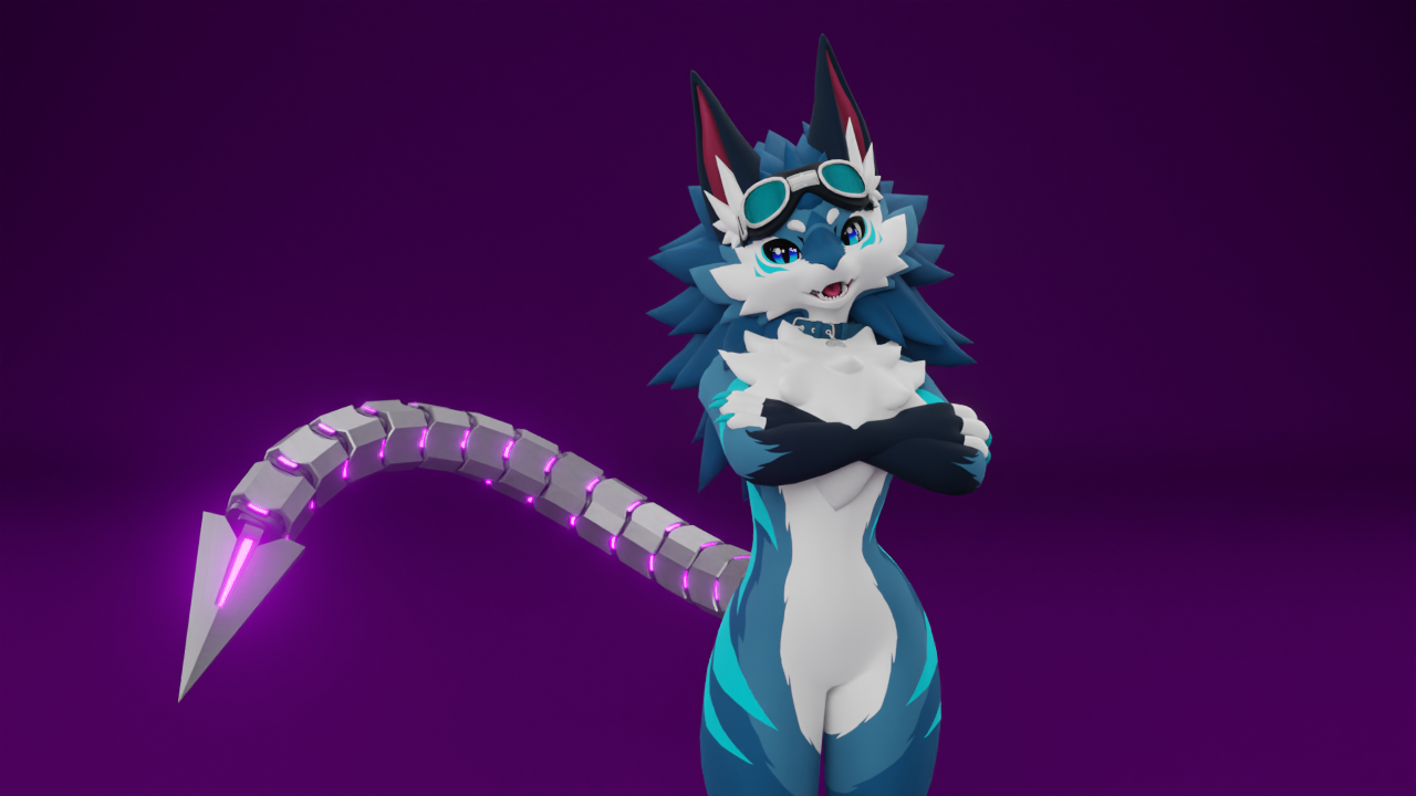 Cyberpunk Robotic Tail 2.0 | Universal VRChat Accessory