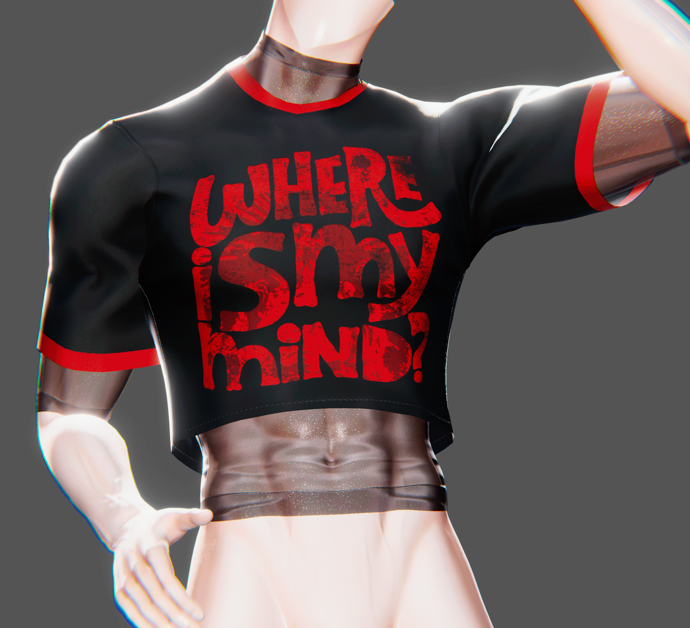 crop tee & fishnets/compression