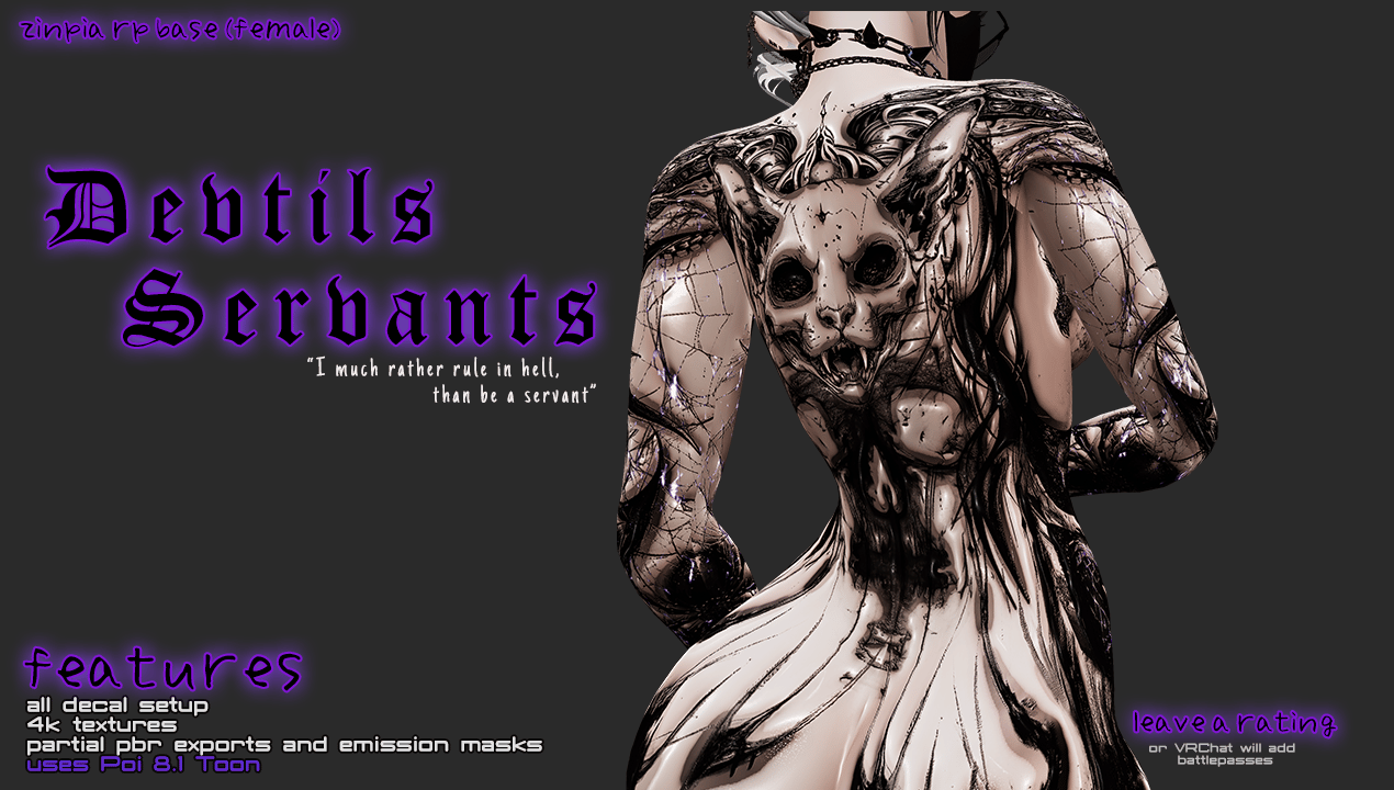 Devils Servants (Texture for Zinpia RP female base)
