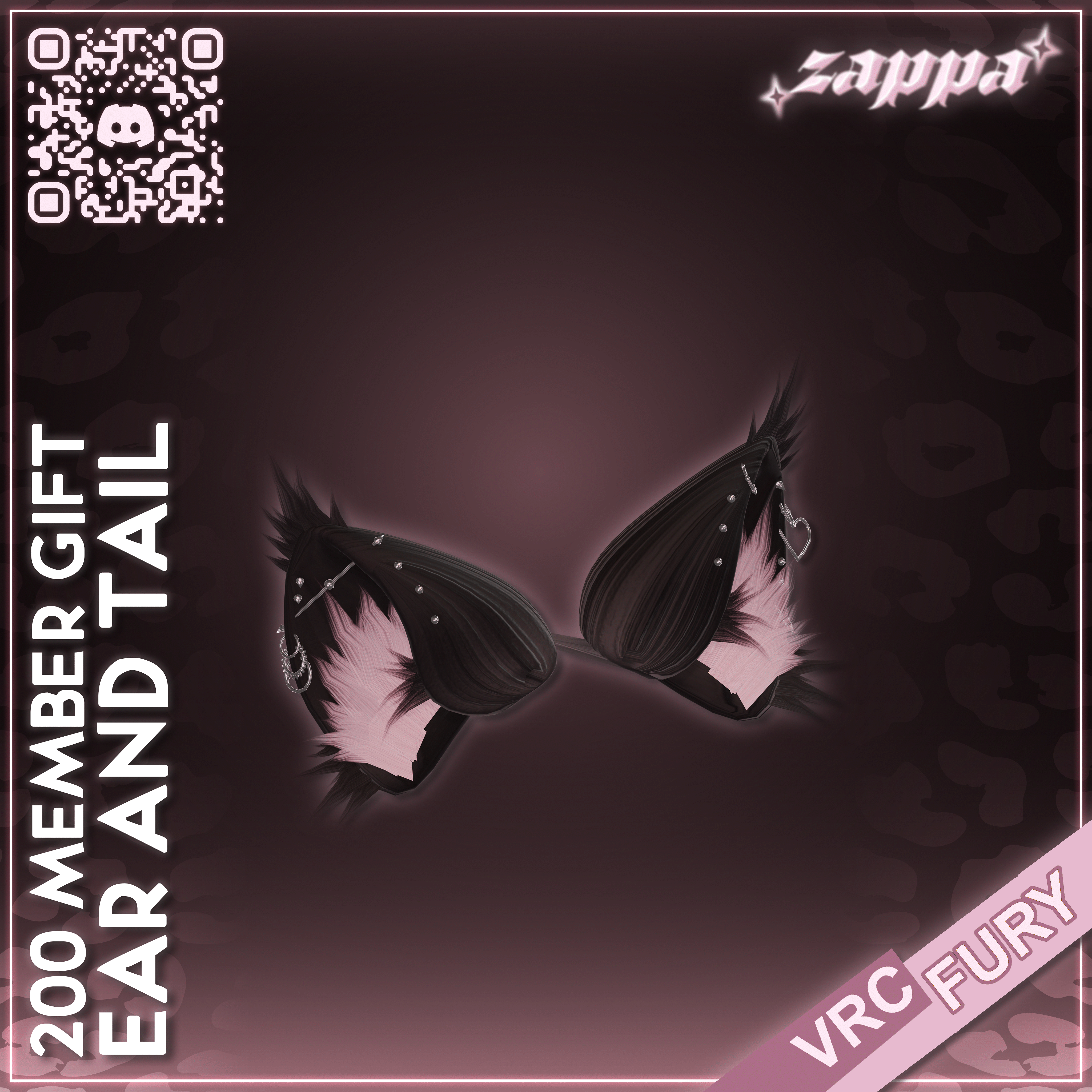 200 Member Gift | Ear and Tail Asset | VRCFury