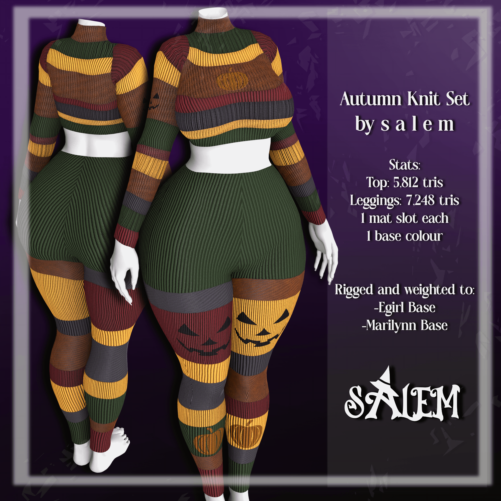 Autumn Knit Set | Halloween, Cozy, Autumn, Fall, Pajamas | Egirl, Marilynn