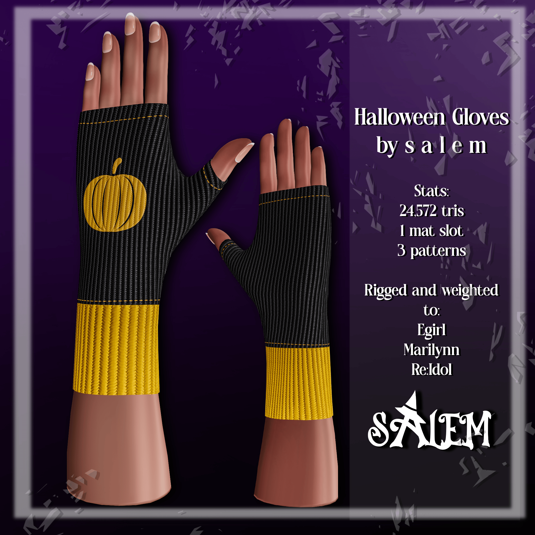 Halloween Fingerless Gloves | Pumpkins, Ghosts, Bats | NITRO FREEBIE
