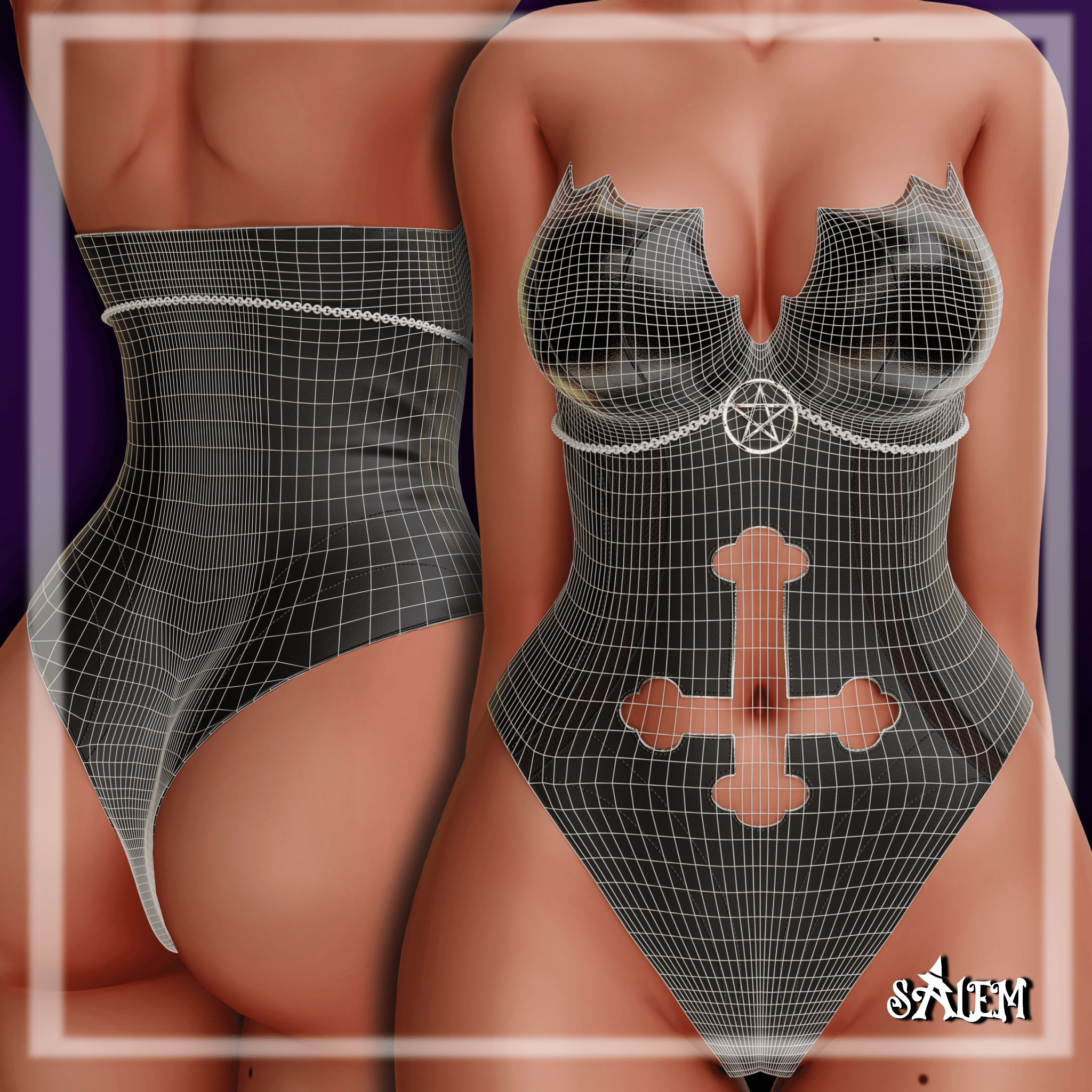 Crossed Out Bodysuit | Egirl, Marilynn, Re:Idol