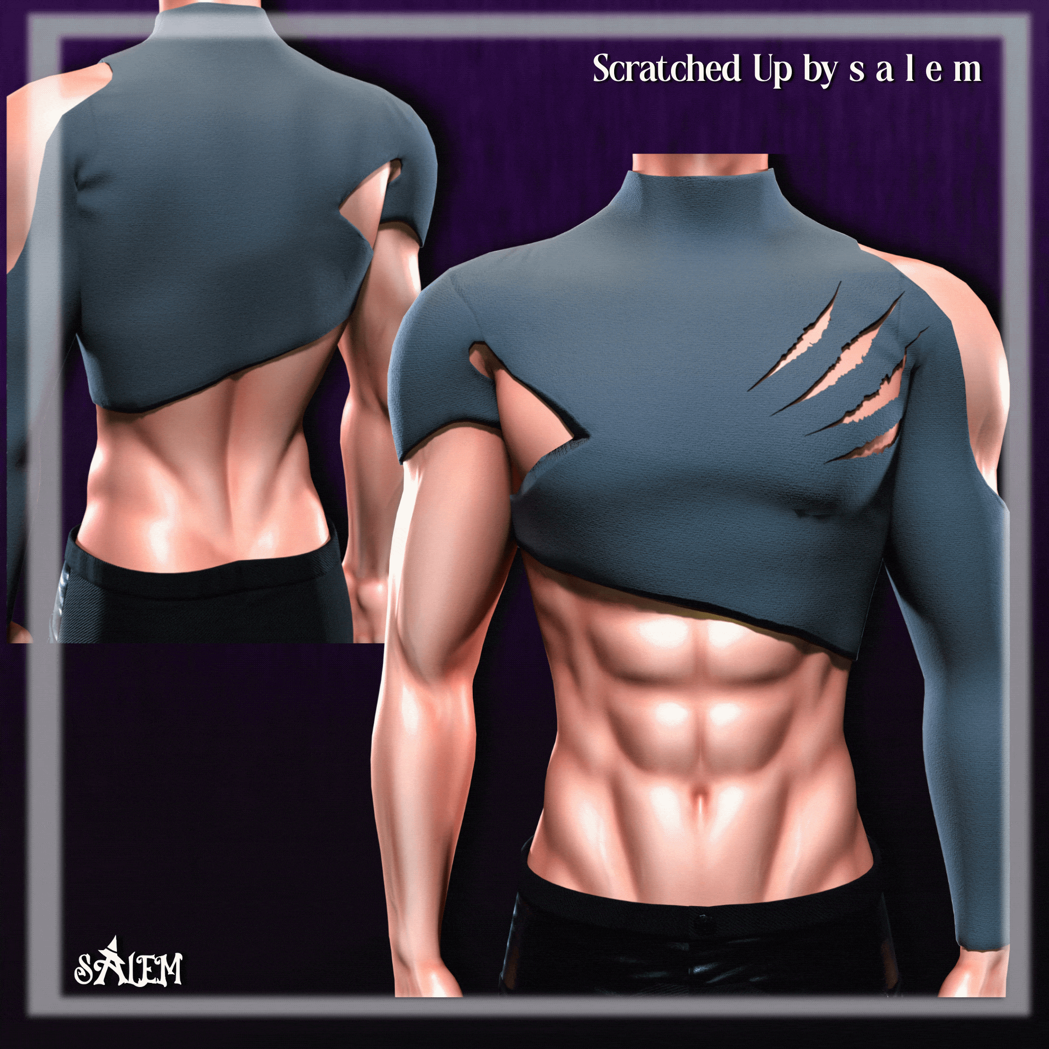 Scratched Up Compression Top | Eboy Base, Akii Base | Halloween, Blood, Claws