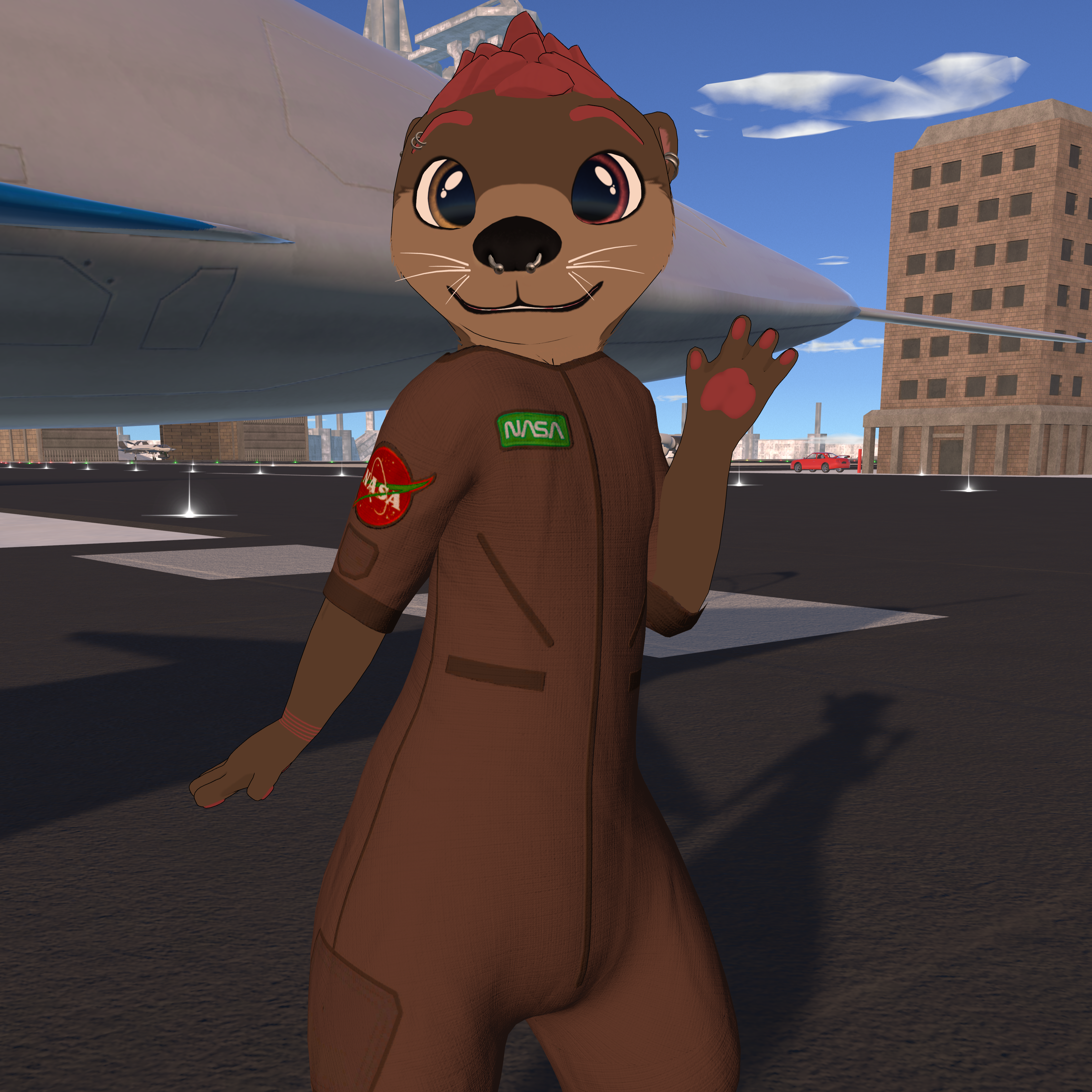 🛩️ NASA Awtter Flight Suit - Blue & Green Edition 🌟