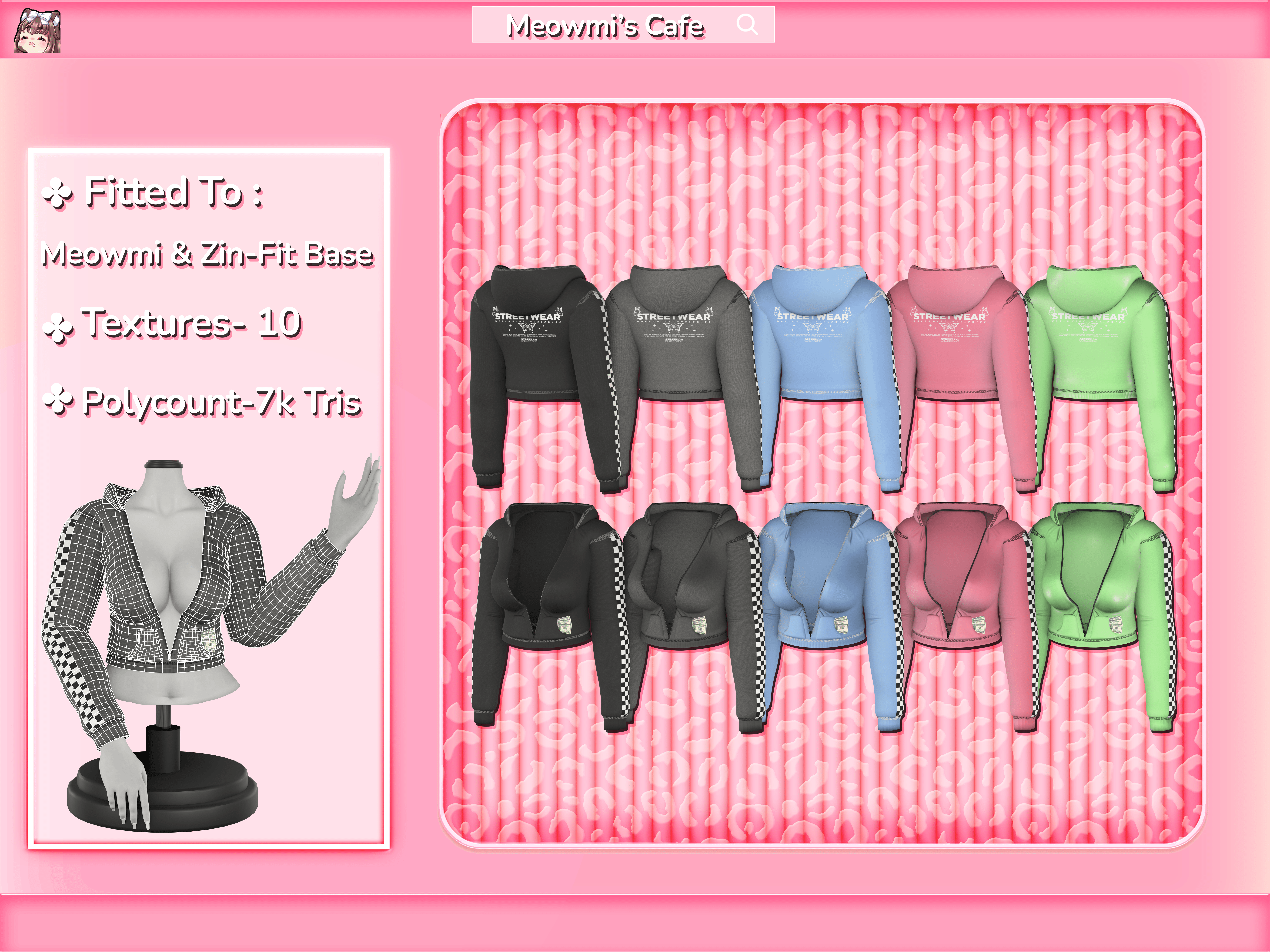Hoodie w/ Cash Accessory! ( Zin-fit & Meowmi )