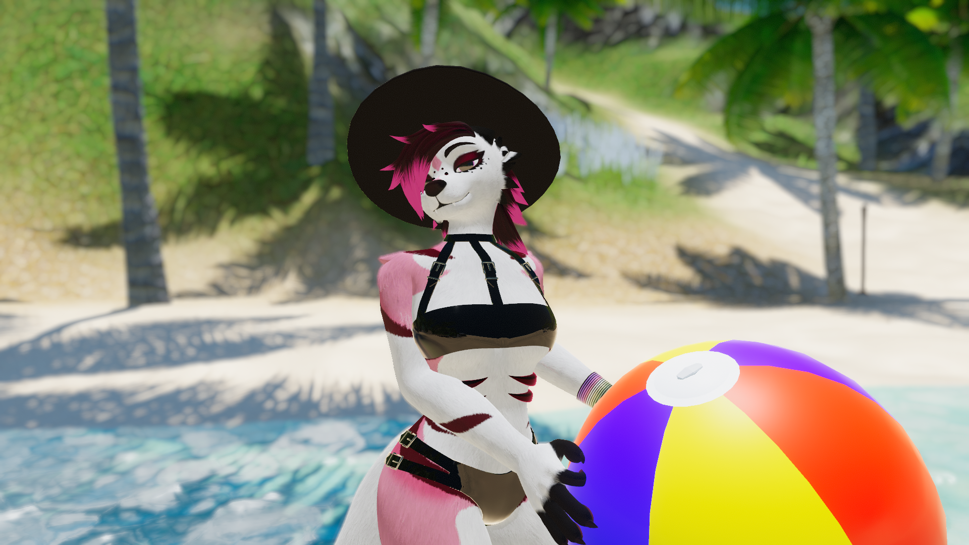 Lykana Summer Wear - Swim Suit, Hat Hair, Pride Bracelets
