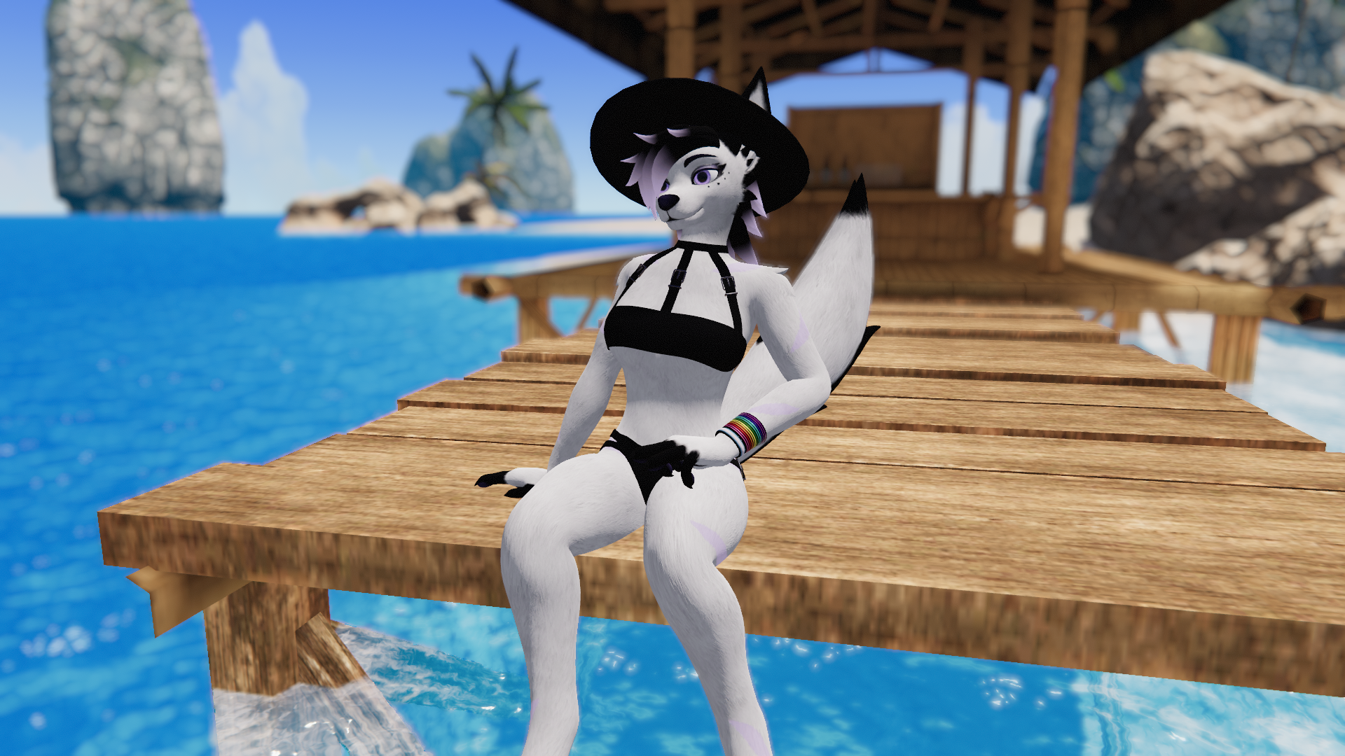 Lykana Summer Wear - Swim Suit, Hat Hair, Pride Bracelets