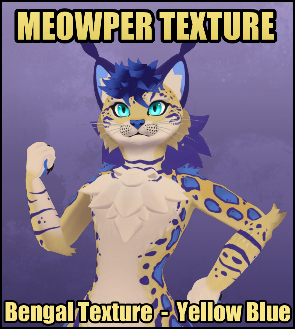 Meowper Texture - Bengal - Yellow-Blue