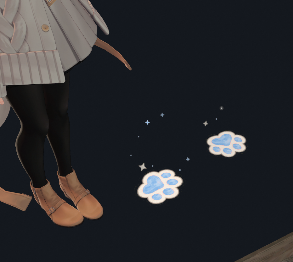 Paw Pop | Pastel Paw Footprints & Sparkles | 5 Colors | Shinano | VRChat PC