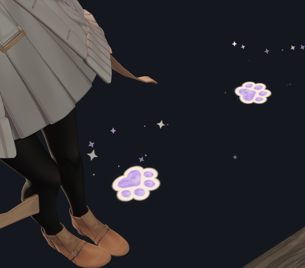 Paw Pop | Pastel Paw Footprints & Sparkles | 5 Colors | Shinano | VRChat PC
