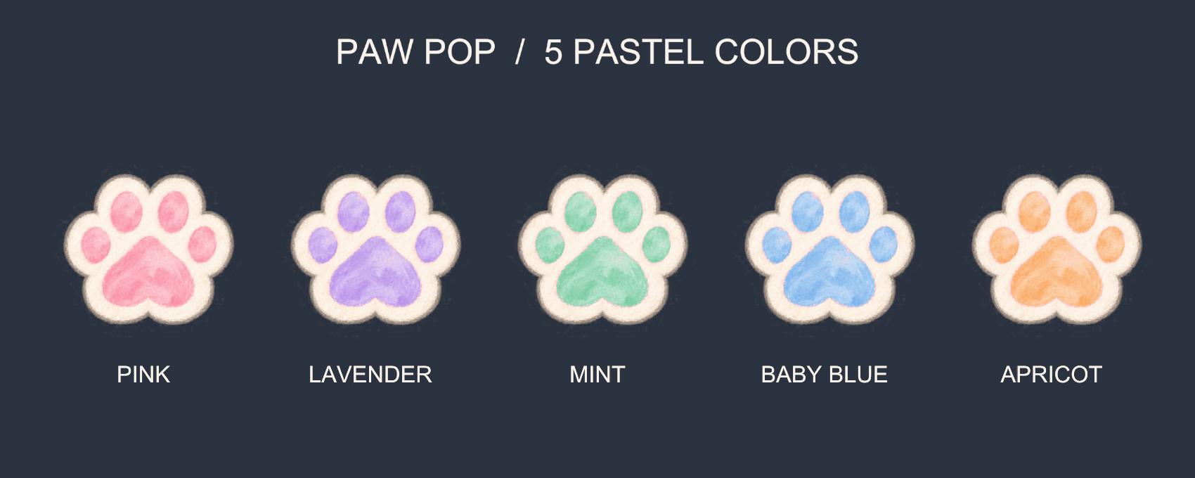 Paw Pop | Pastel Paw Footprints & Sparkles | 5 Colors | Shinano | VRChat PC