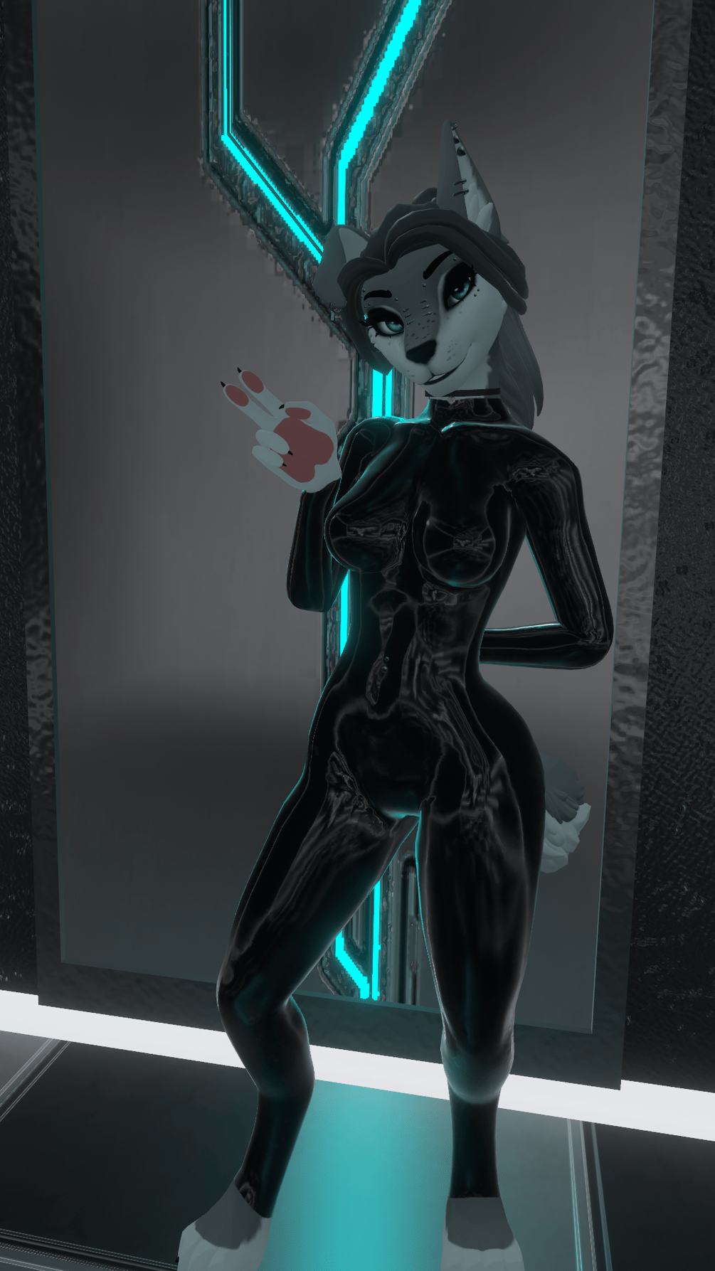 Julia Fem Canine Latex Catsuit-Smart Material