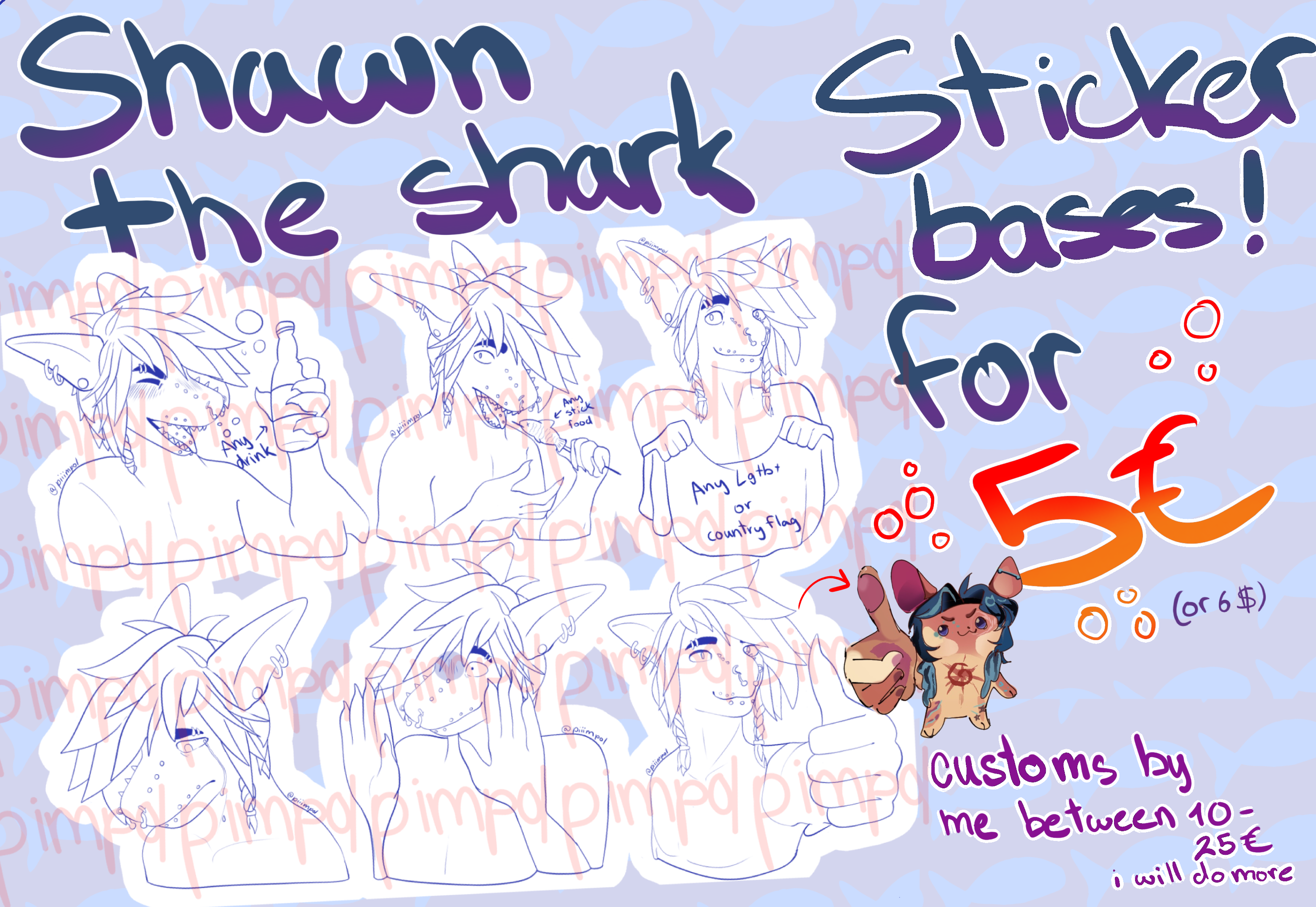 MORE Shawn The Shark Base Stickers!