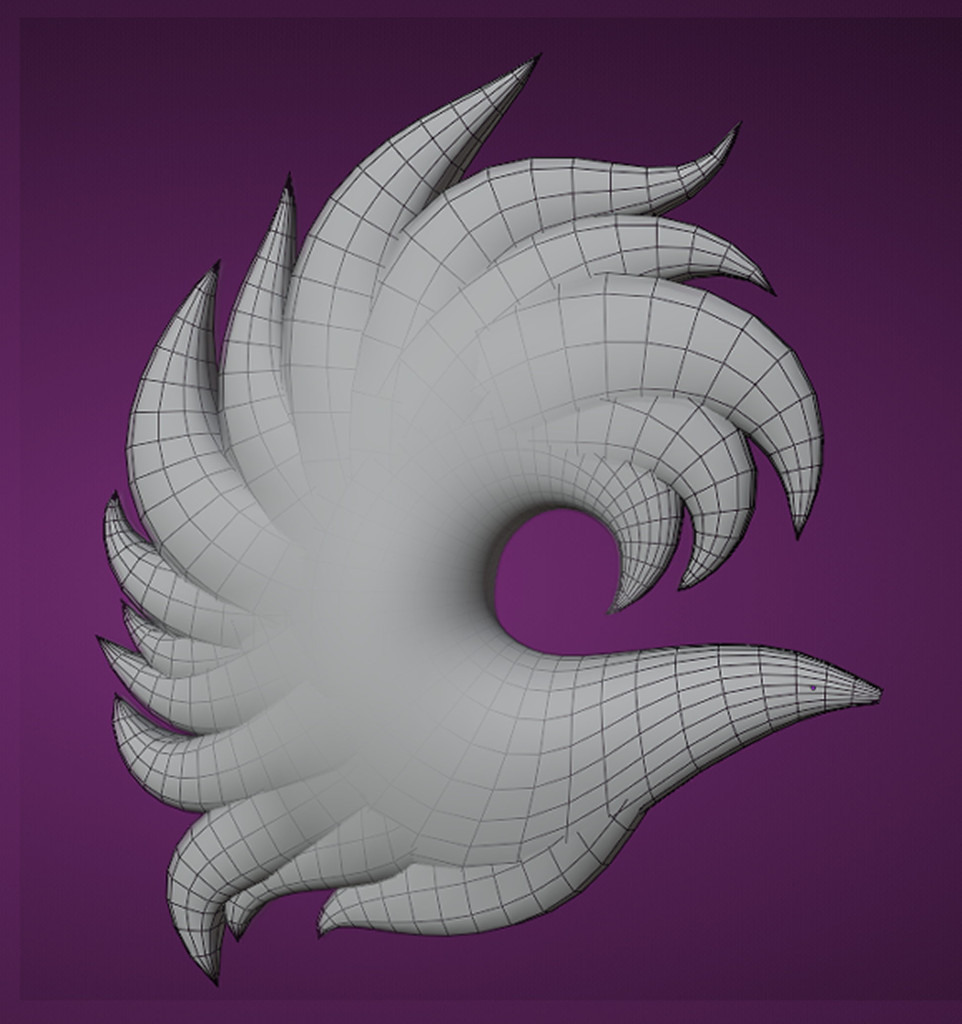 Curled Husky - Stylized VRCHAT Tail