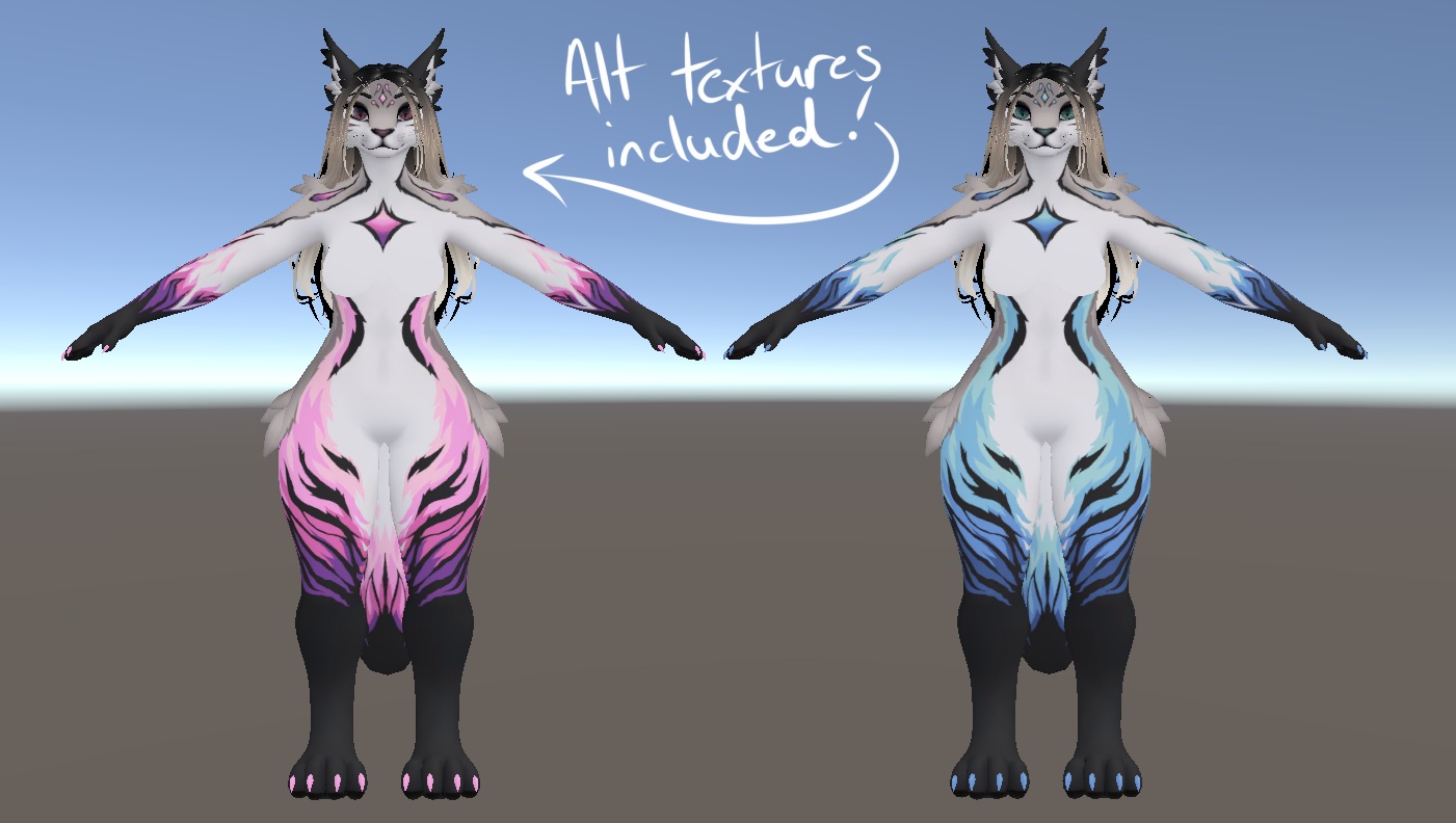 FIRE - Winterpaw Feline VRChat Avatar Texture