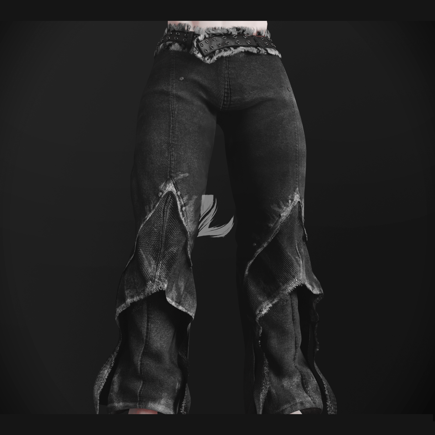 AKII GRUNGE JEANS + FUR BELT (Personal and Commercial)