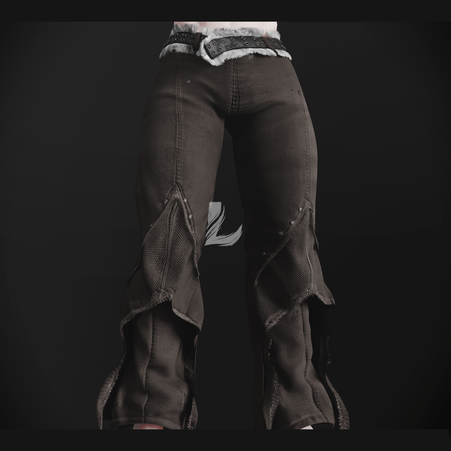 AKII GRUNGE JEANS + FUR BELT (Personal and Commercial)