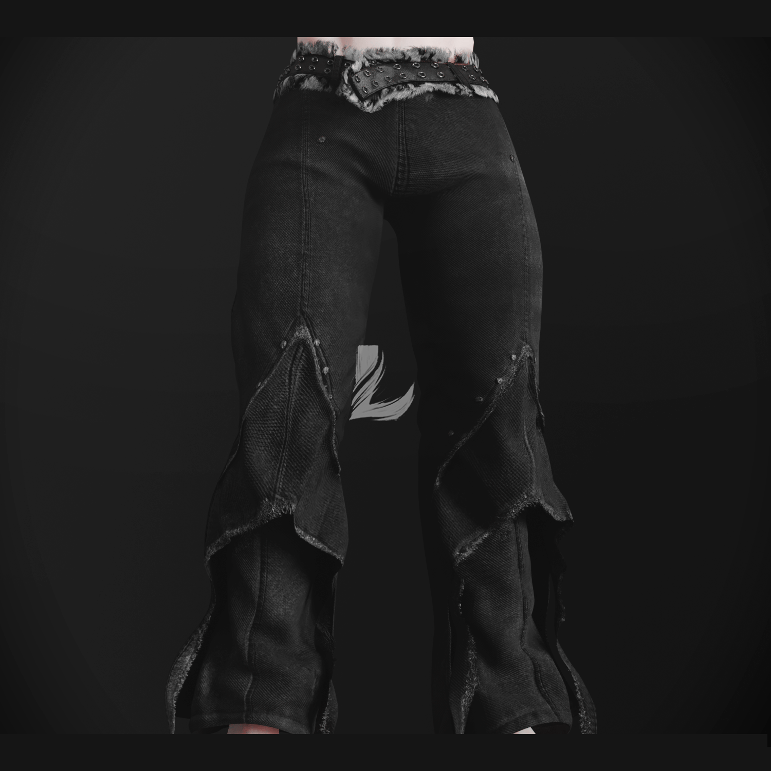 AKII GRUNGE JEANS + FUR BELT (Personal and Commercial)