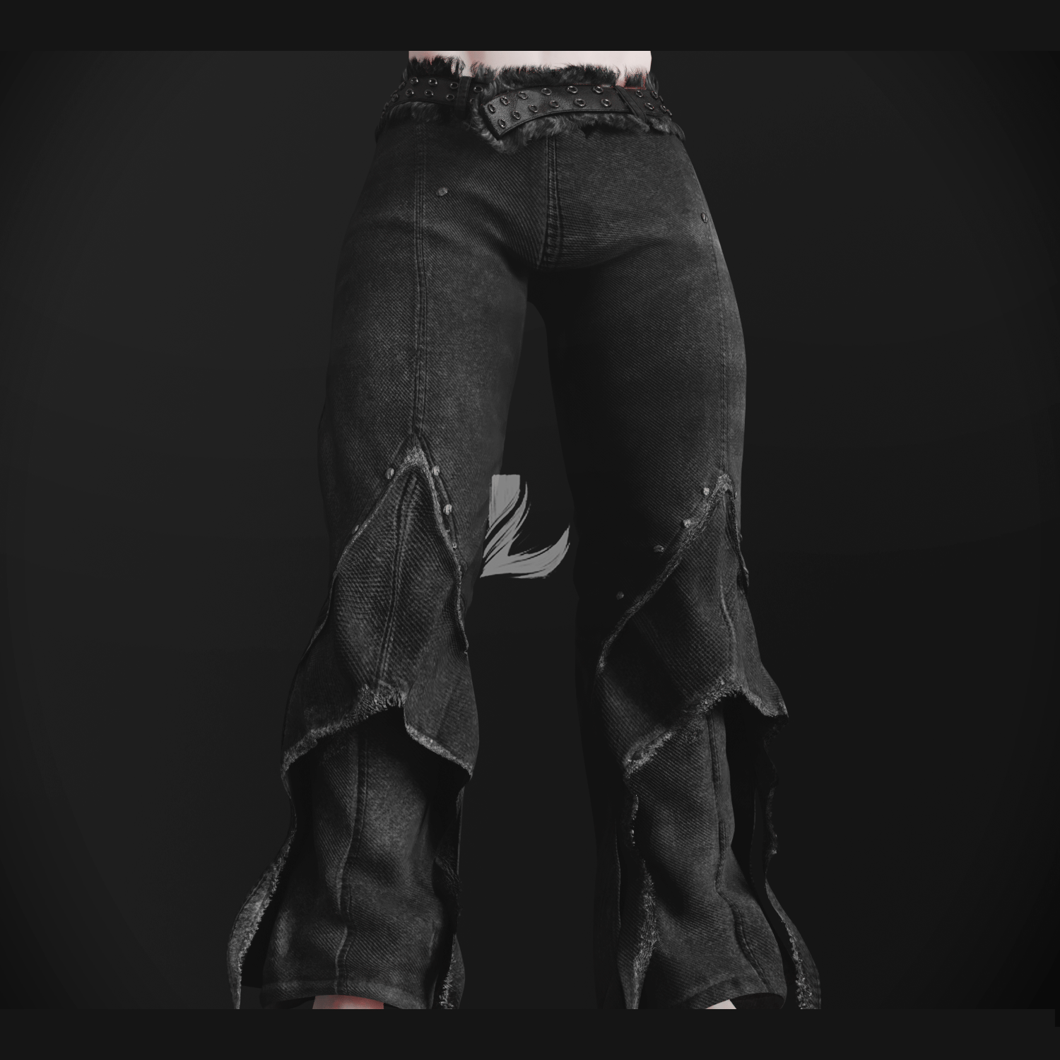 AKII GRUNGE JEANS + FUR BELT (Personal and Commercial)