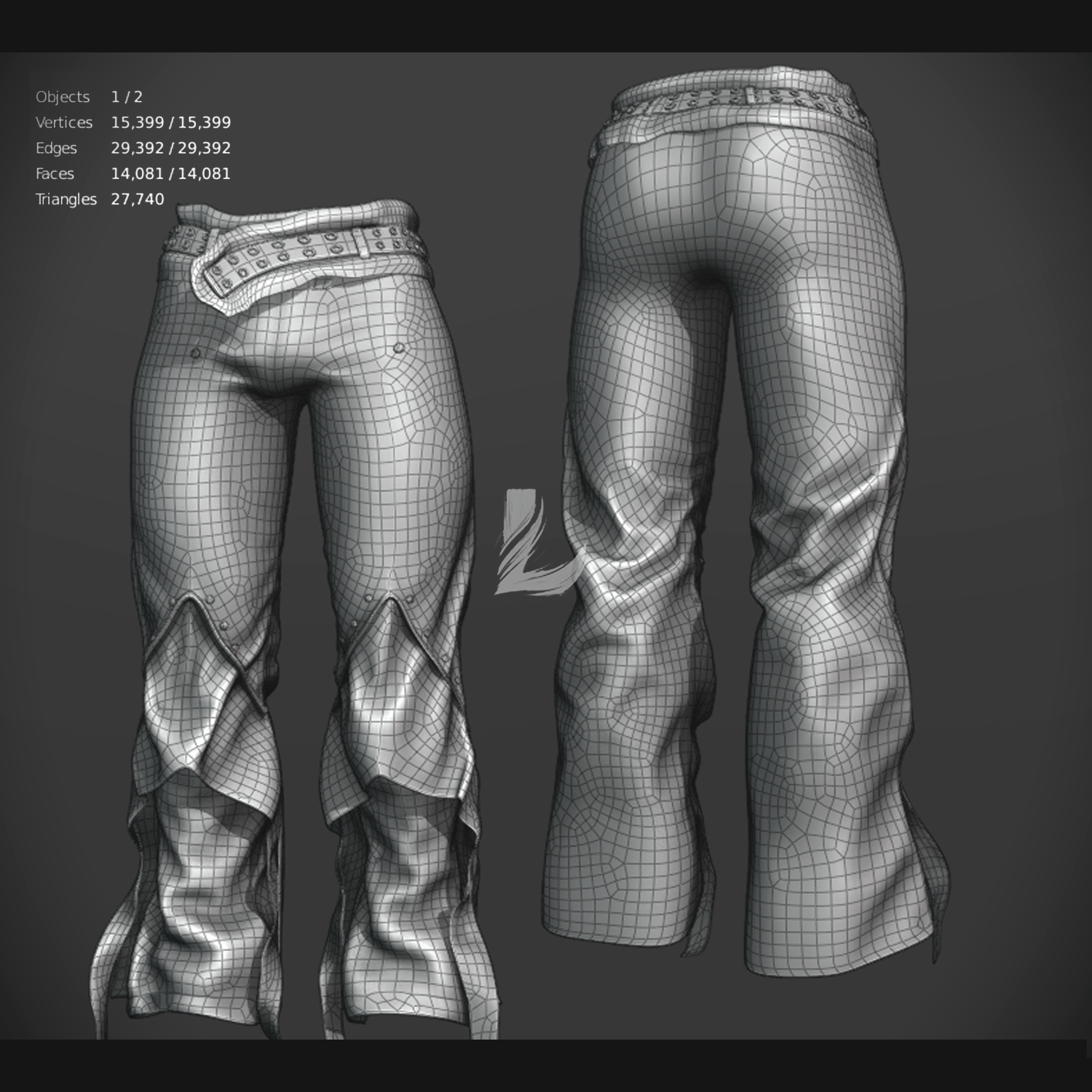 AKII GRUNGE JEANS + FUR BELT (Personal and Commercial)