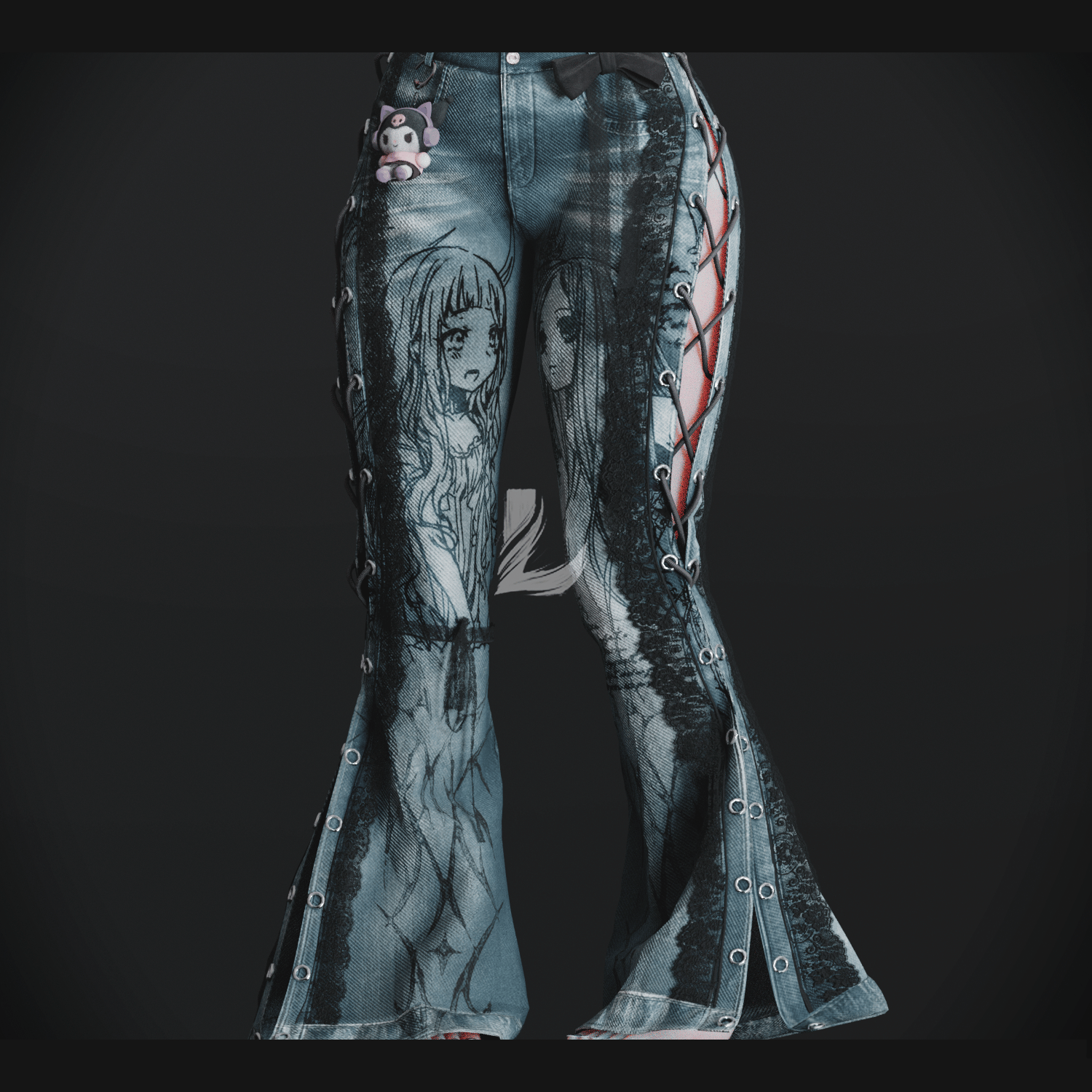 Y2K PANTS + KEYCHAIN (Personal and commercial)