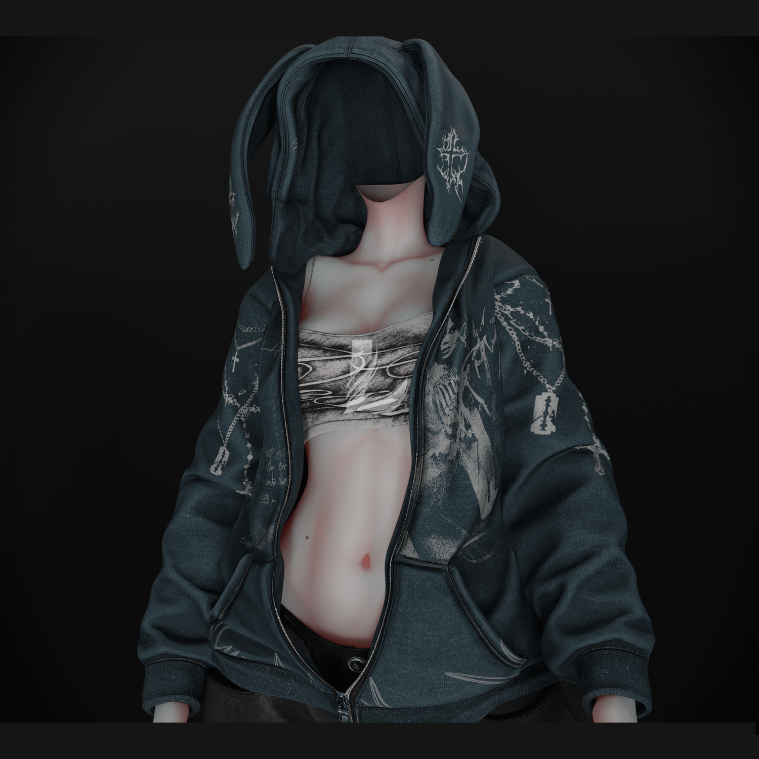 BUNNY HOODIE (Personal and commercial)