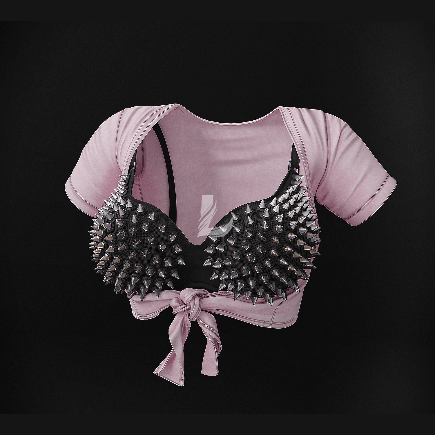KNOTTED SHIRT + SPIKE BRA (Personal and commercial)