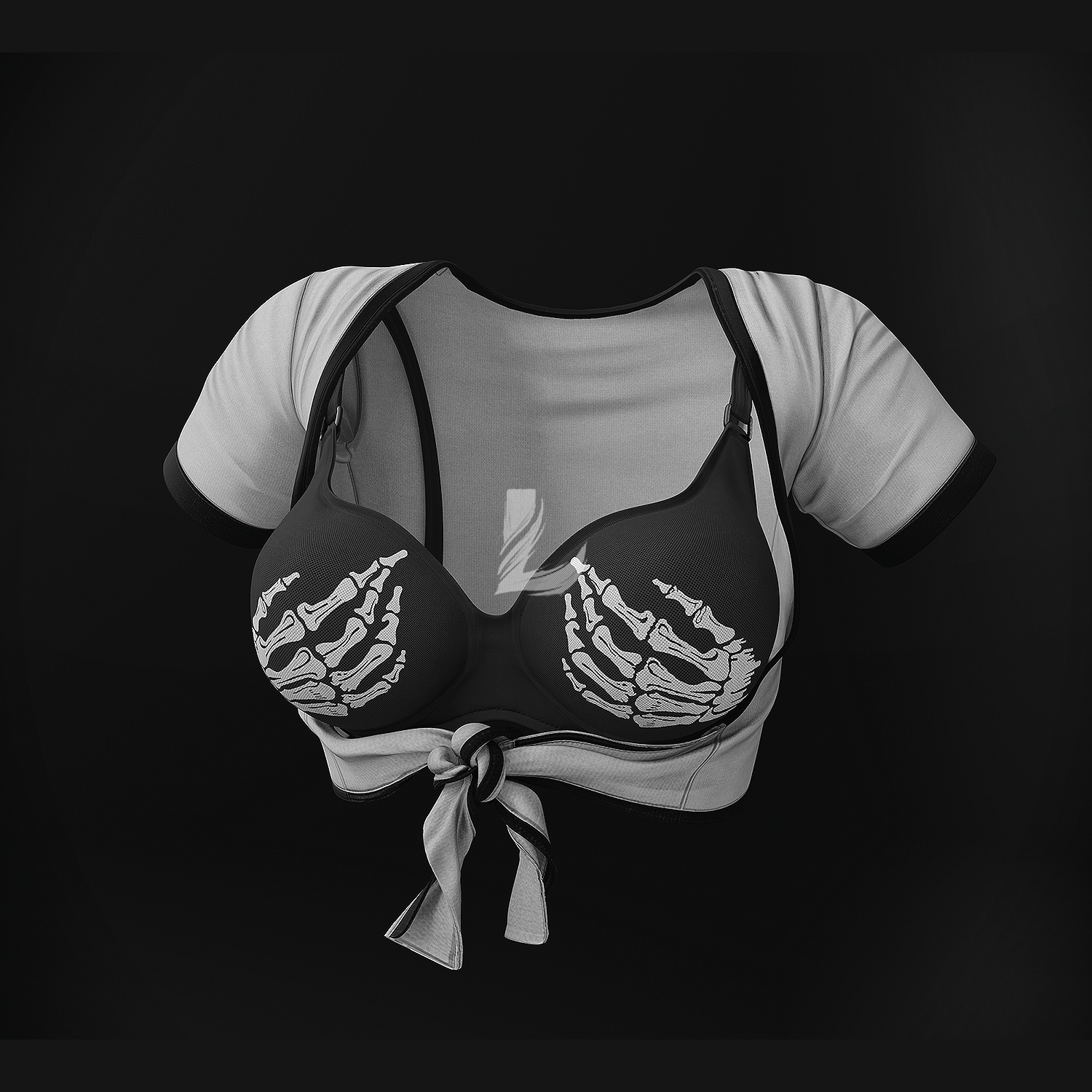 KNOTTED SHIRT + SPIKE BRA (Personal and commercial)