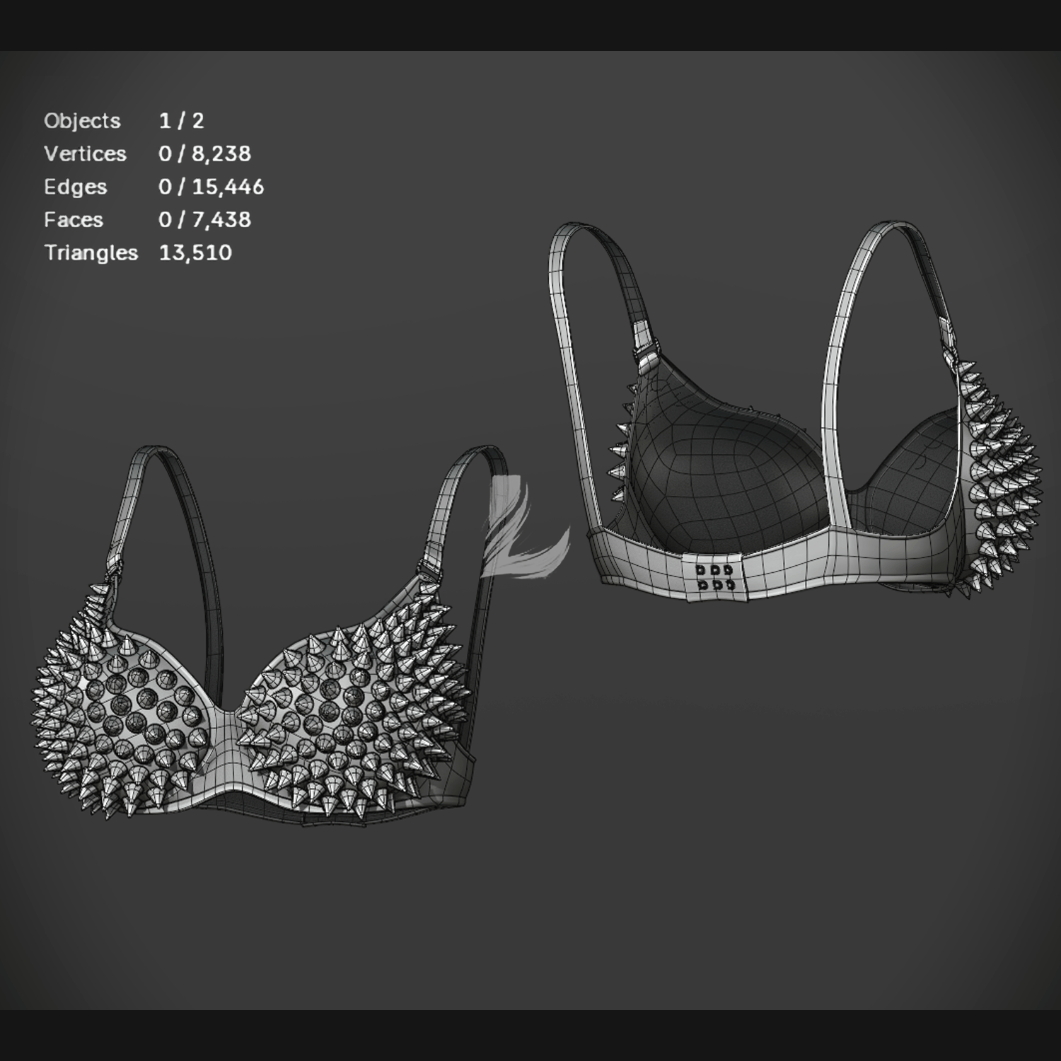 KNOTTED SHIRT + SPIKE BRA (Personal and commercial)