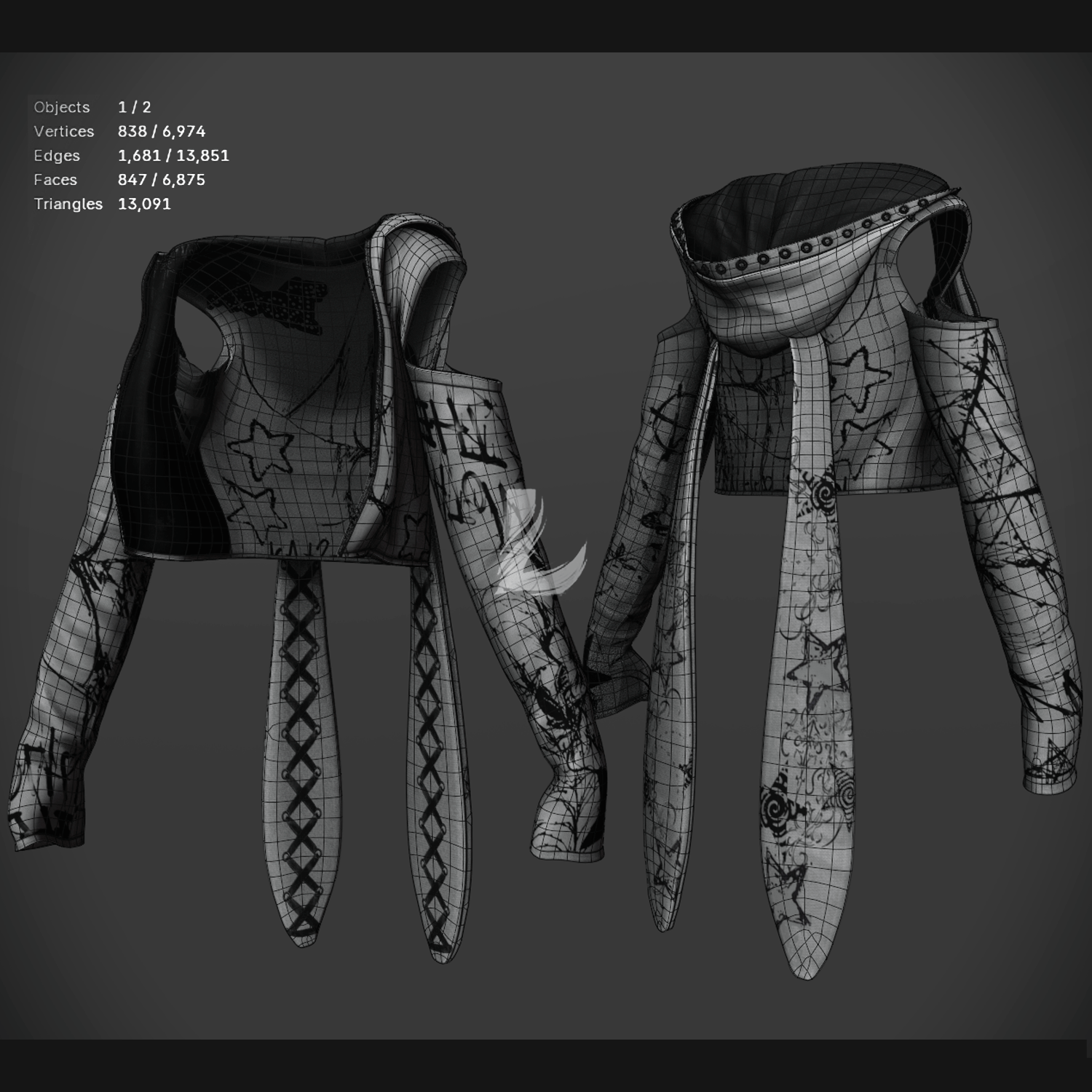 EMO BUNNY HOODIE (Personal and Commercial)