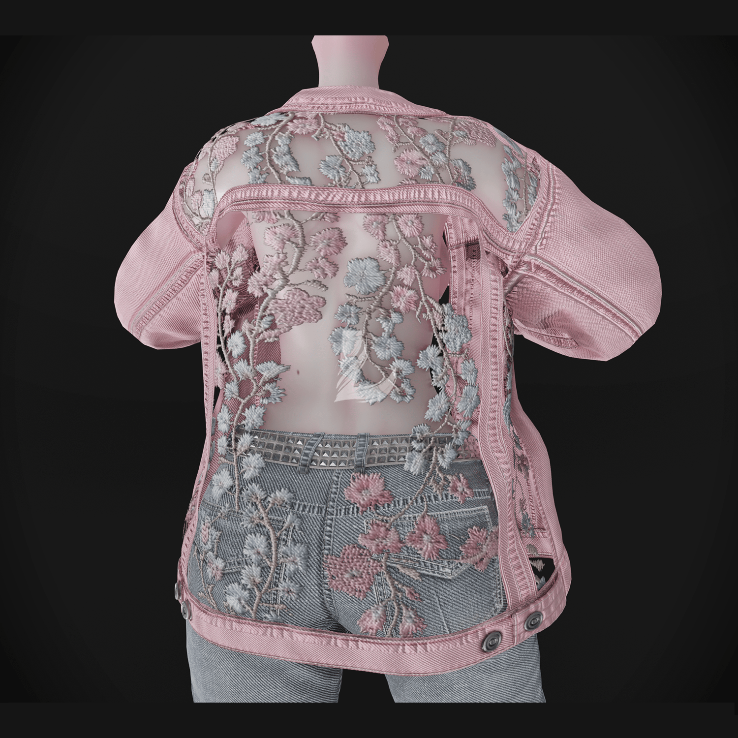 OVERSIZED MESH DENIM JACKET (Personal and Commercial)