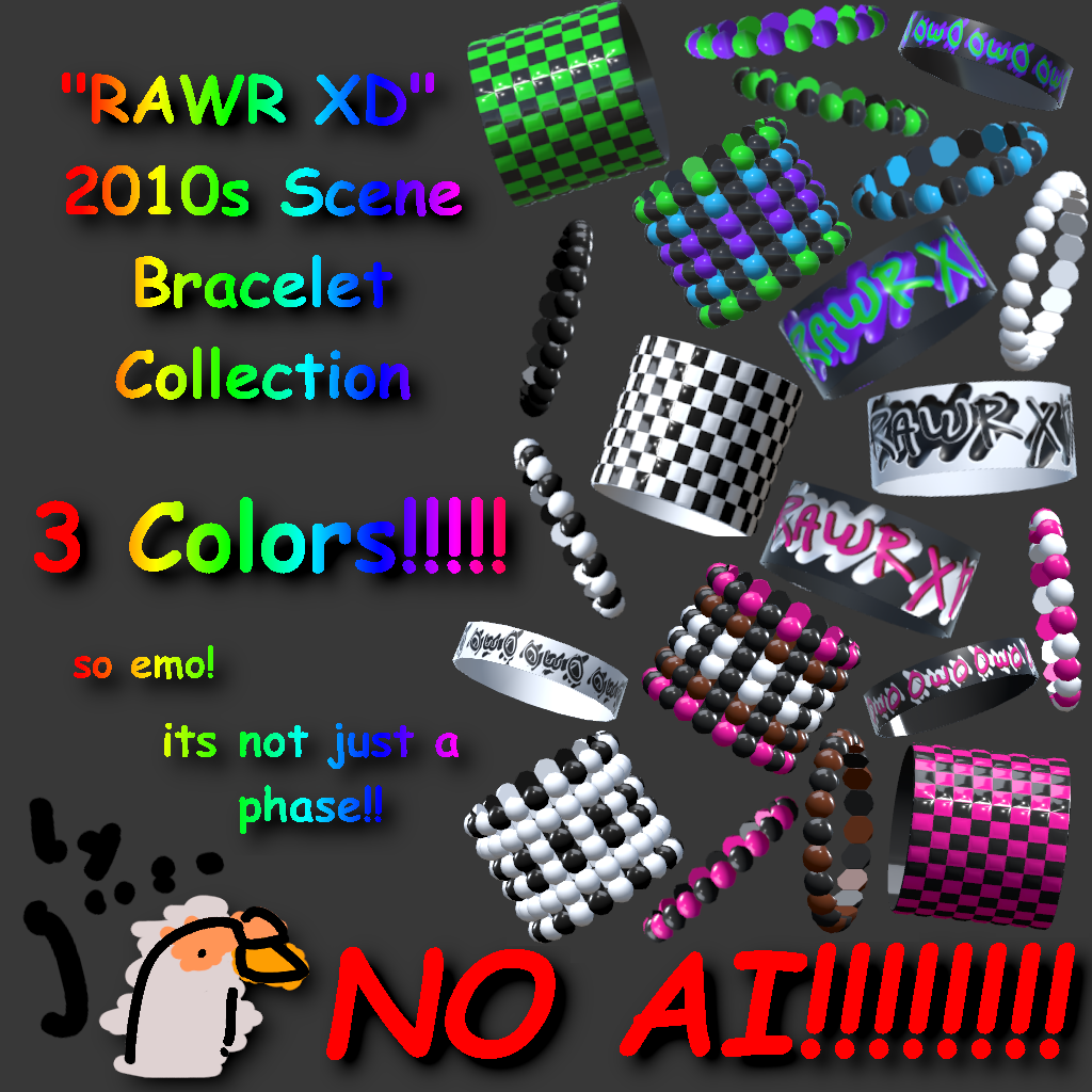 "RAWR XD" 2010s Scene Bracelet Collection