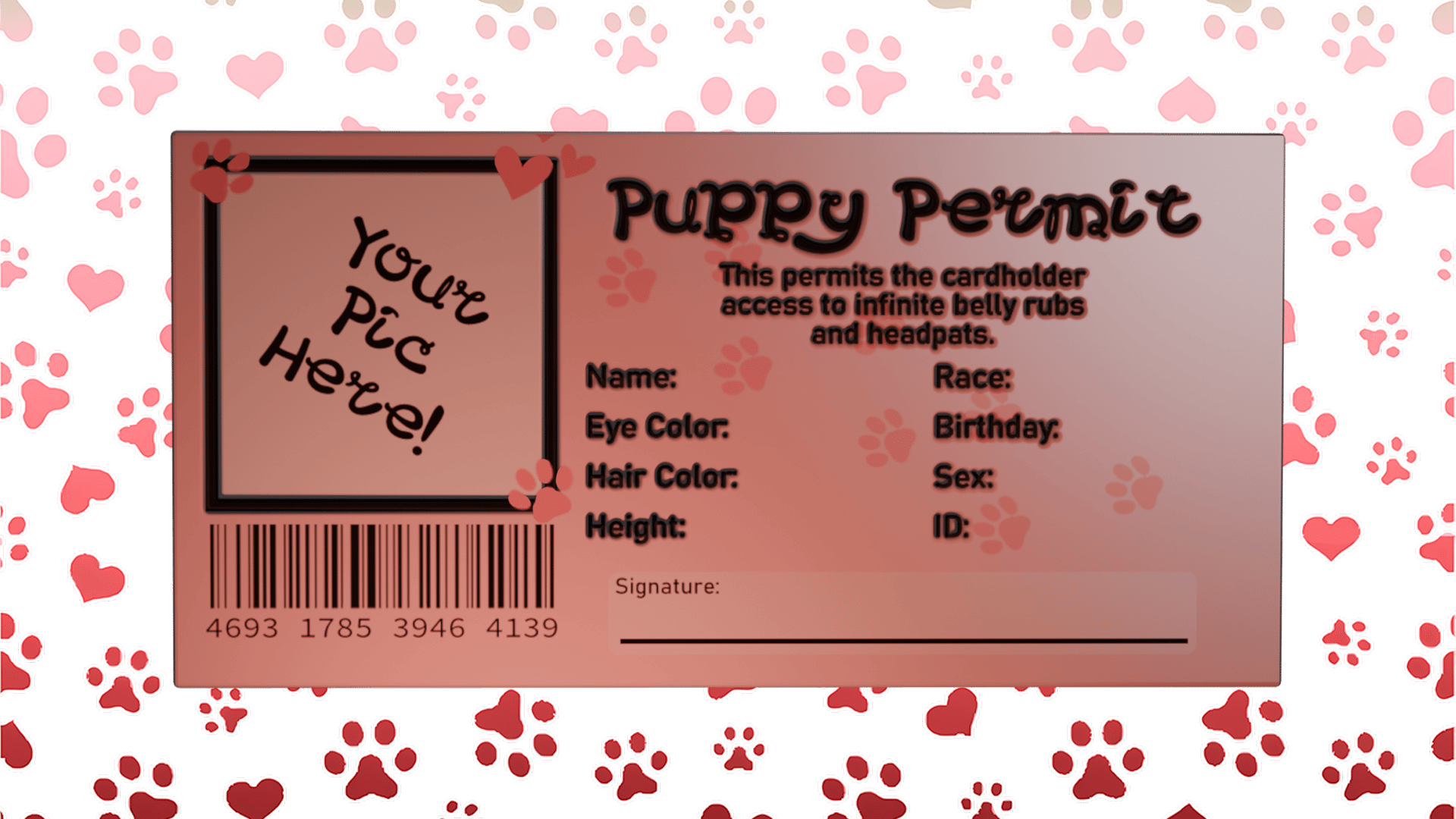Puppy Permit Card (NITRO)